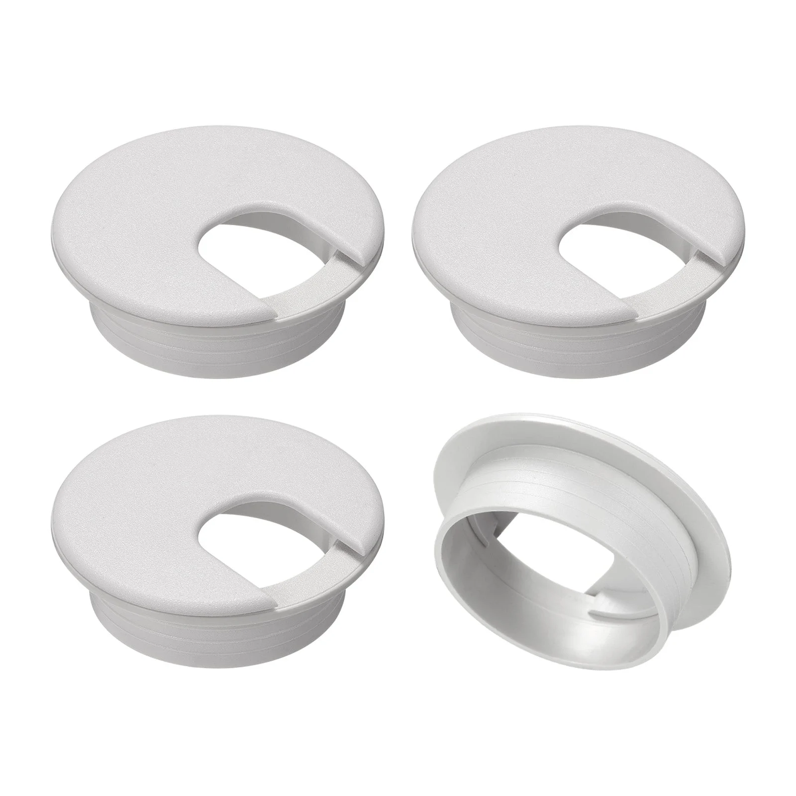 4Pcs 2Inch/50mm Cable Hole Cover ABS Desk Cable Wire Cord Grommet, White