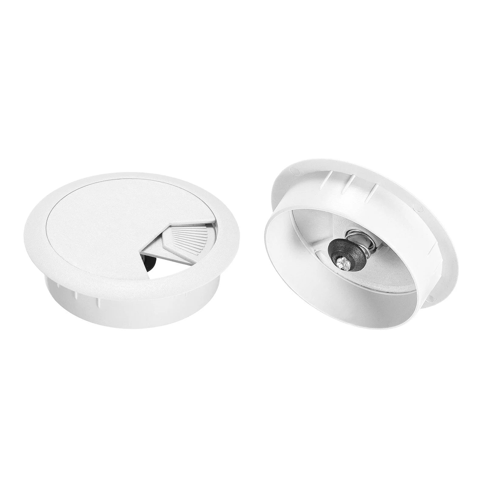 2Pcs 2 Inch Cable Hole Cover ABS Office Desk Cable Wire Cord Grommet, White
