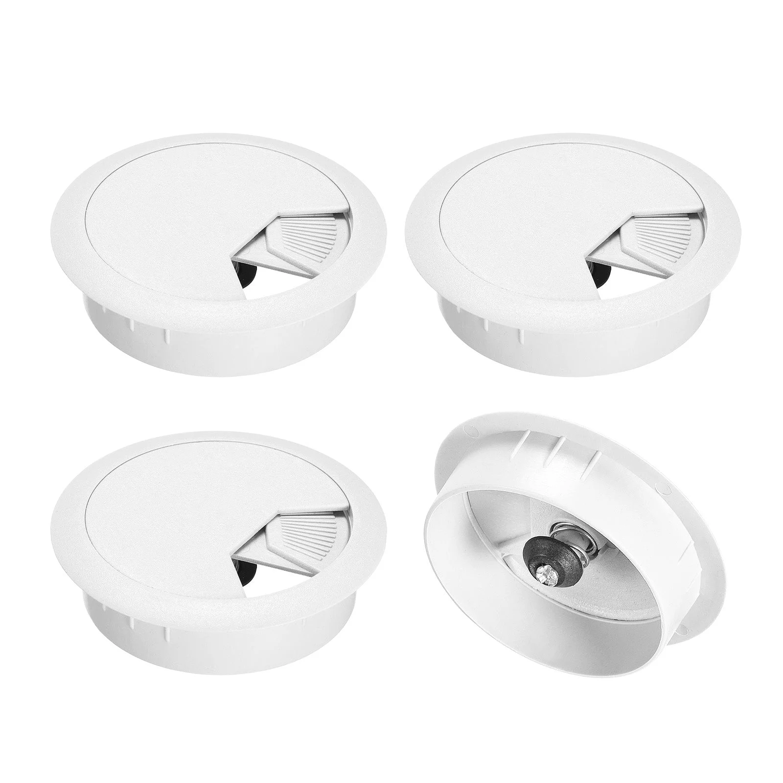 4Pcs 2 Inch Cable Hole Cover ABS Office Desk Cable Wire Cord Grommet, White