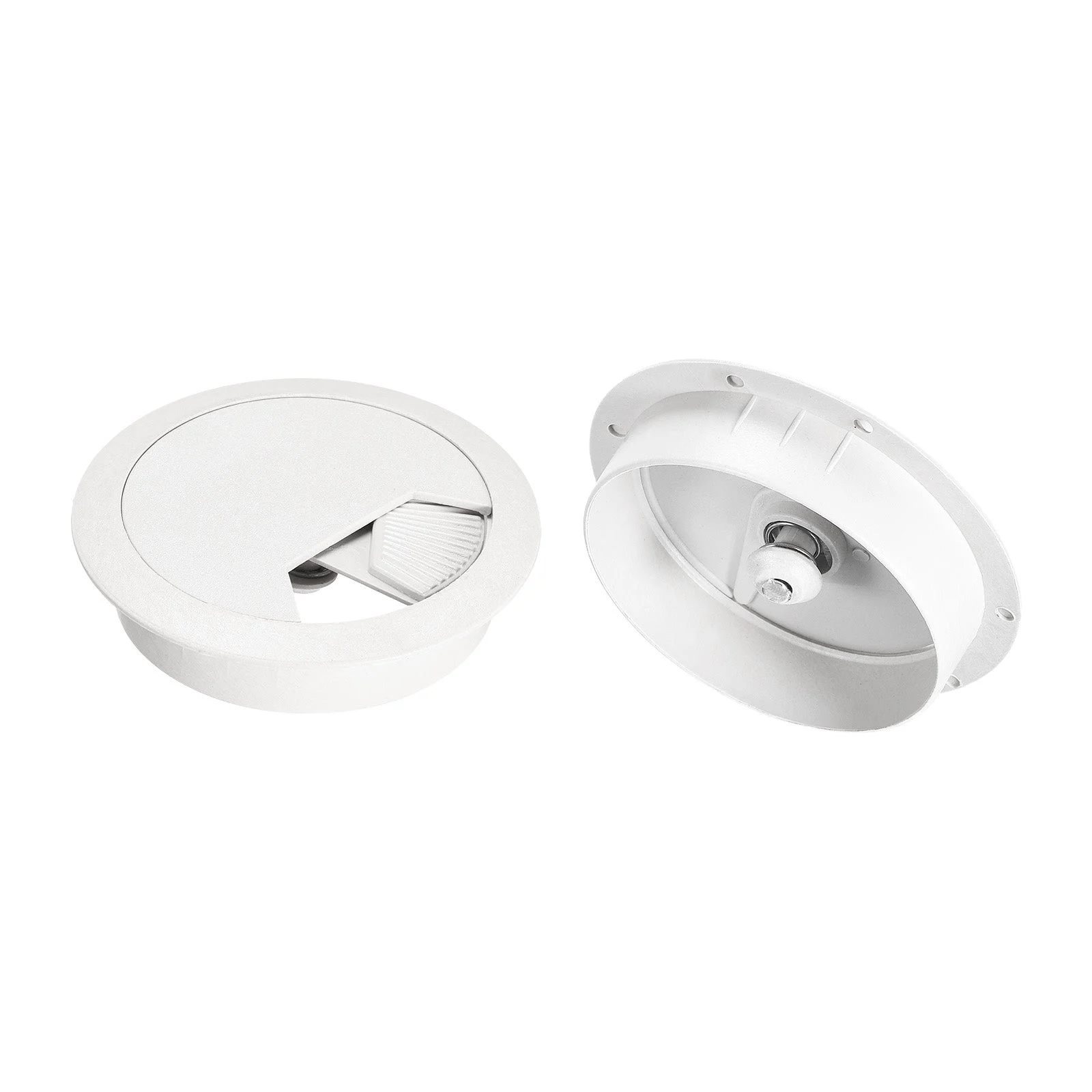2Pcs 3 Inch Cable Hole Cover ABS Office Desk Cable Wire Cord Grommet, White