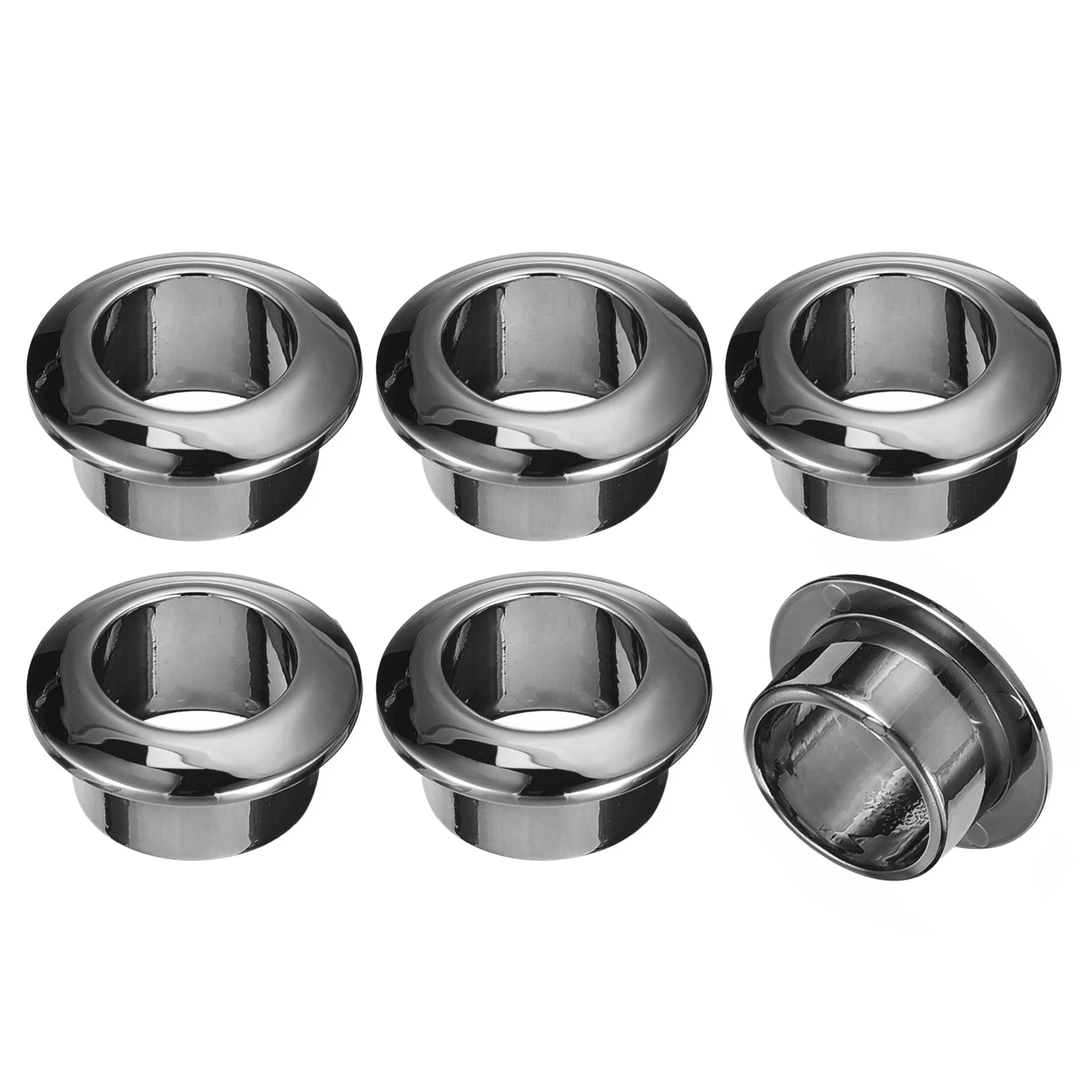6Pcs 18mm Cable Hole Cover ABS Office Desk Cable Wire Cord Grommet, Black