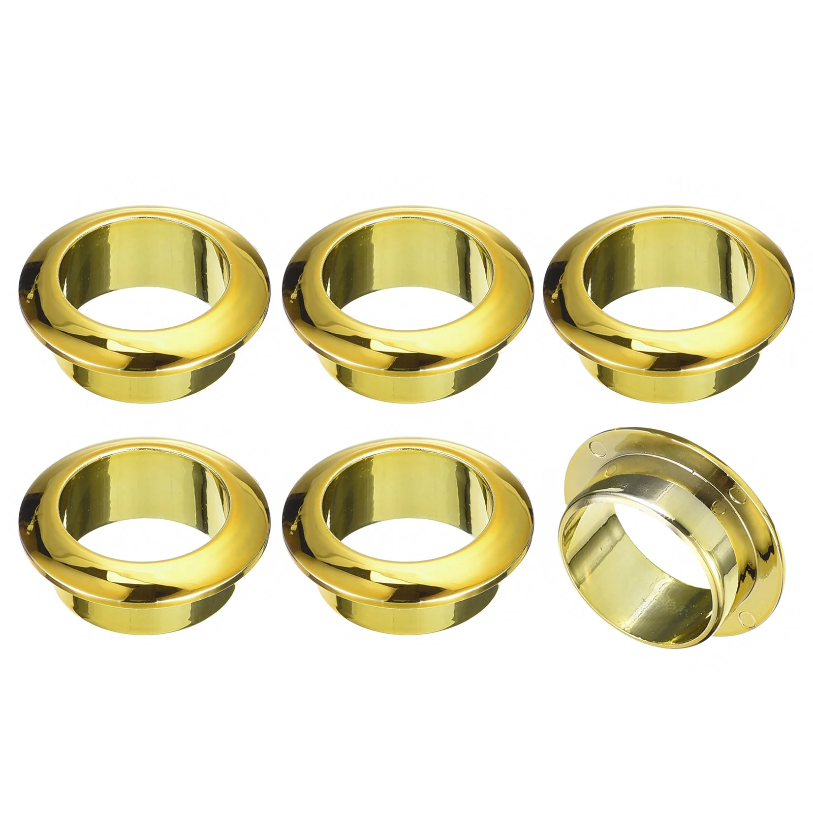 6Pcs 25mm Cable Hole Cover ABS Office Desk Cable Wire Cord Grommet, Gold