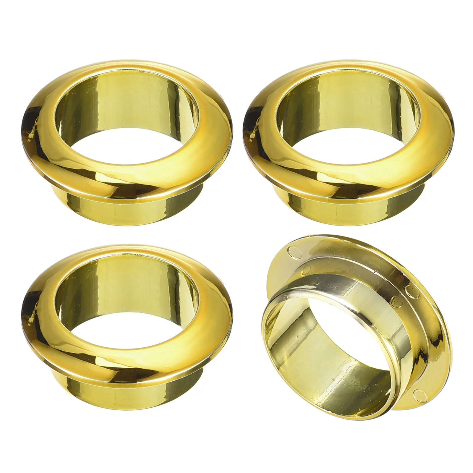 4Pcs 25mm Cable Hole Cover ABS Office Desk Cable Wire Cord Grommet, Gold
