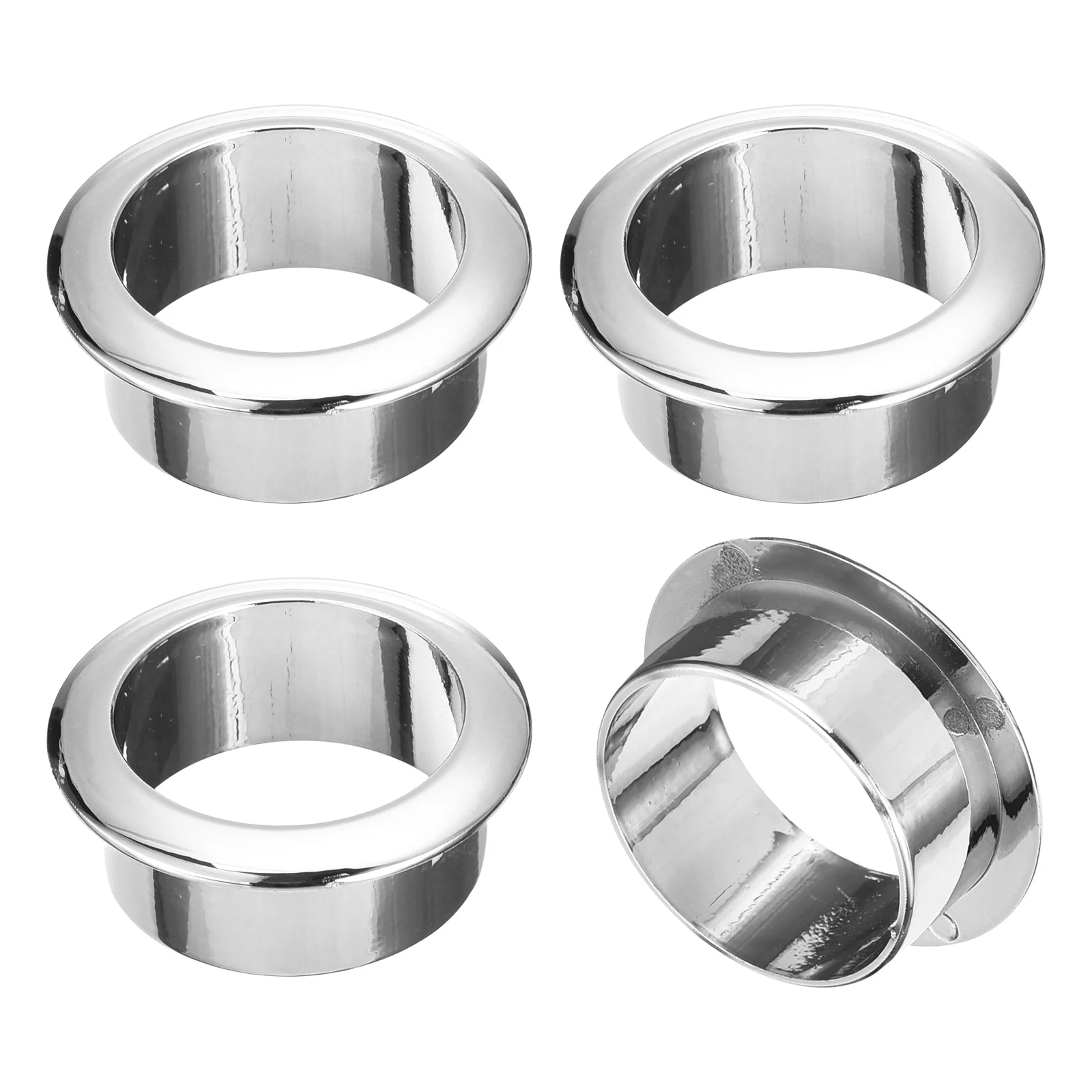 4Pcs 35mm Cable Hole Cover ABS Office Desk Cable Wire Cord Grommet, Silver