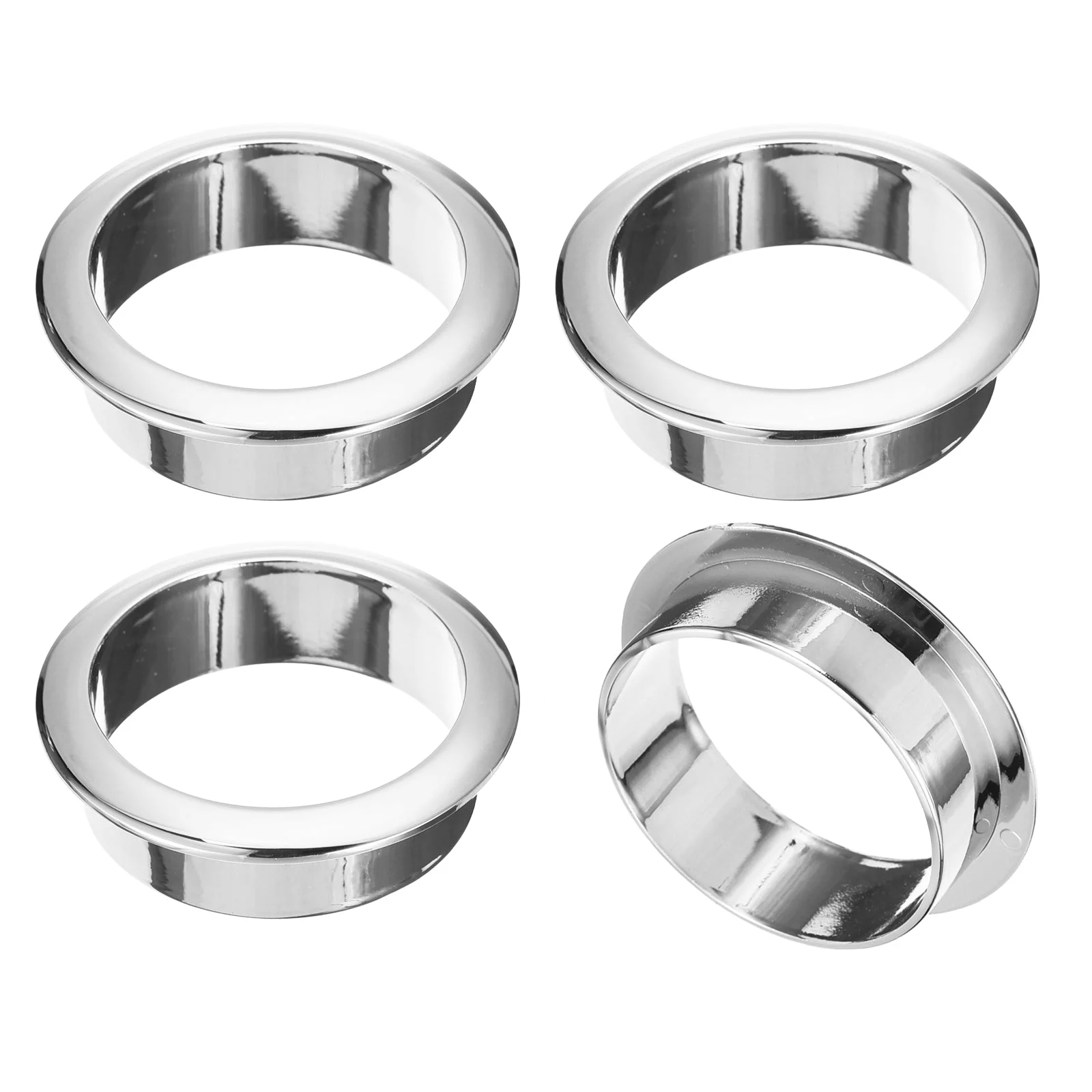 4Pcs 50mm Cable Hole Cover ABS Office Desk Cable Wire Cord Grommet, Silver