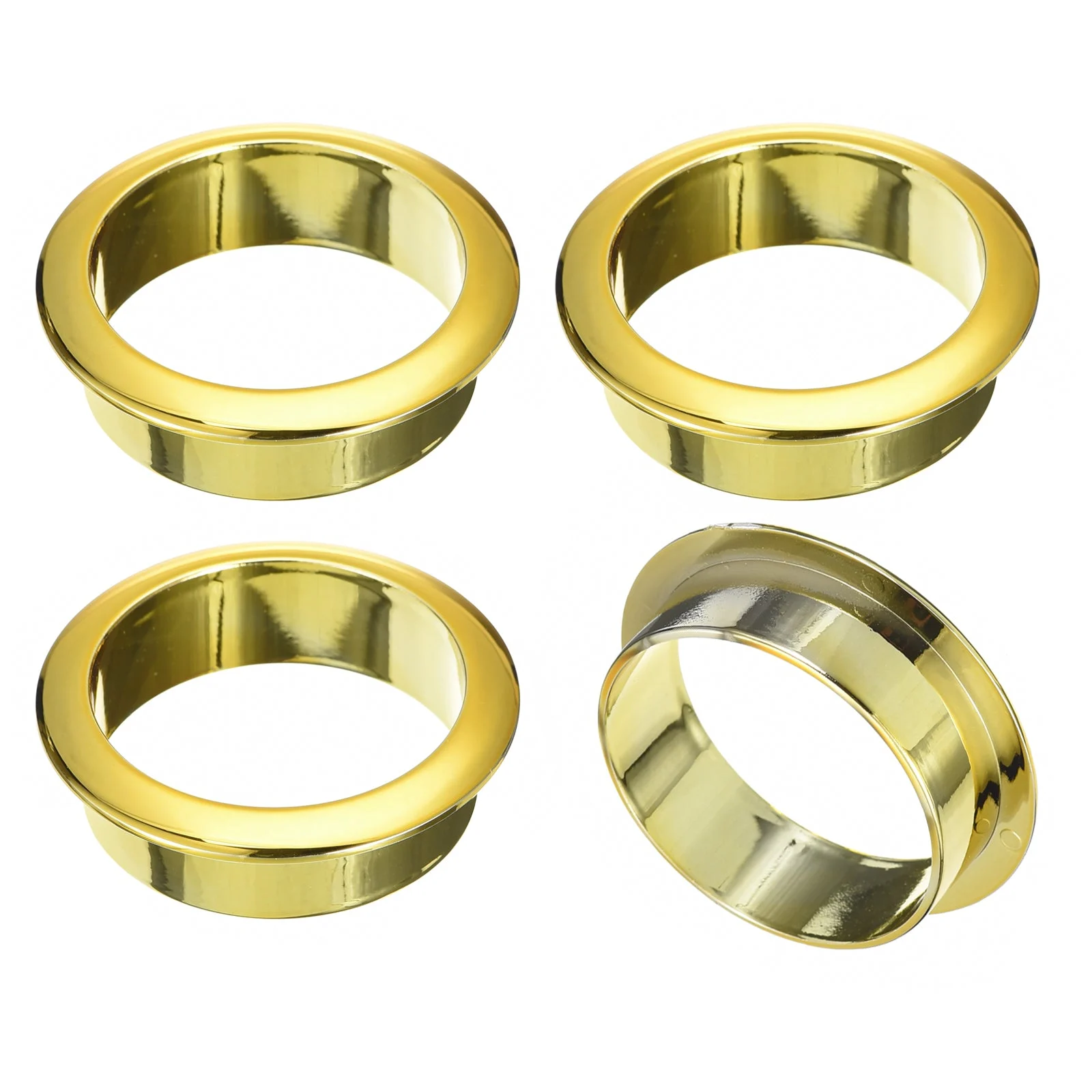 4Pcs 50mm Cable Hole Cover ABS Office Desk Cable Wire Cord Grommet, Gold