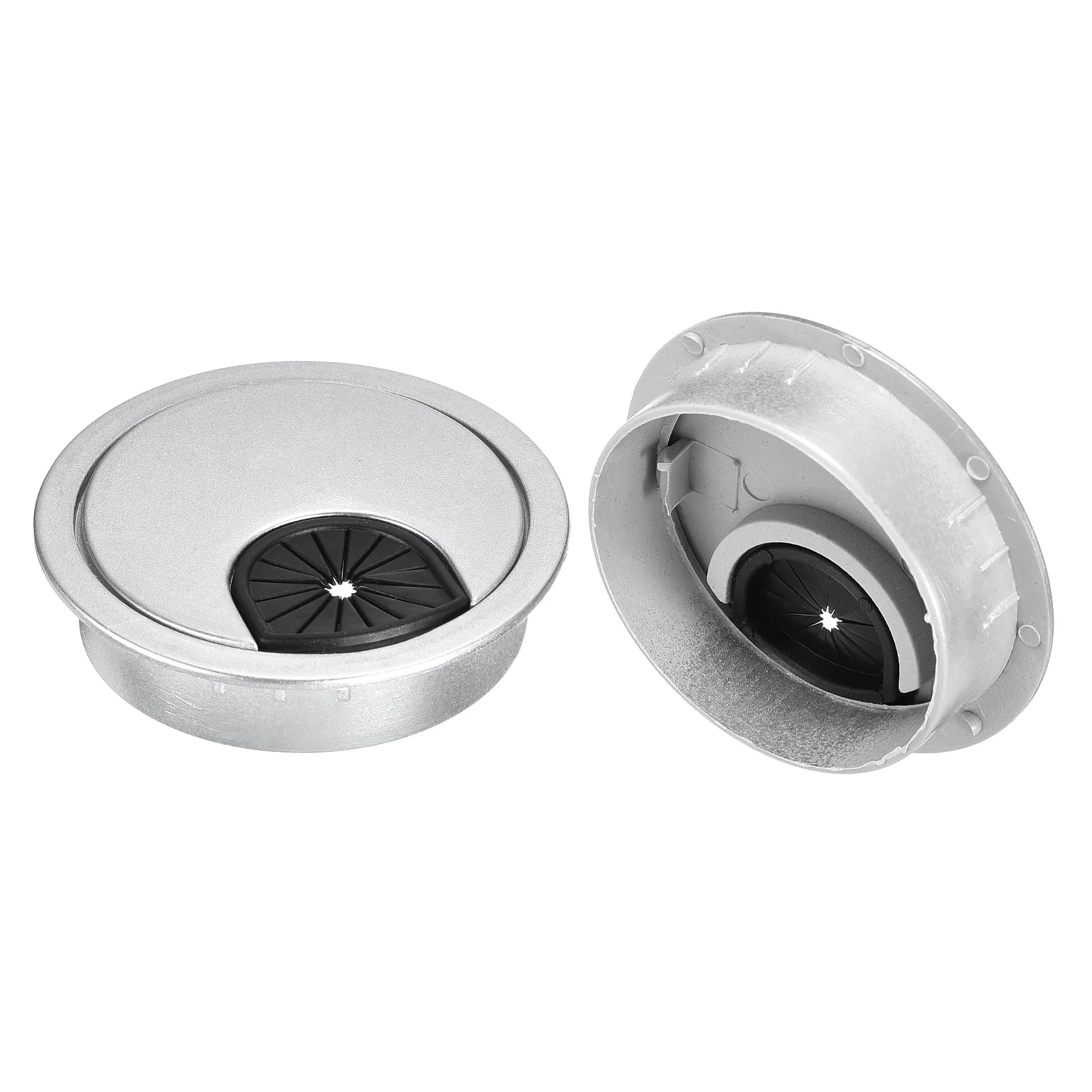 2Pcs 2"(50mm) Cable Hole Cover ABS Desk Cable Wire Cord Grommet, Silver