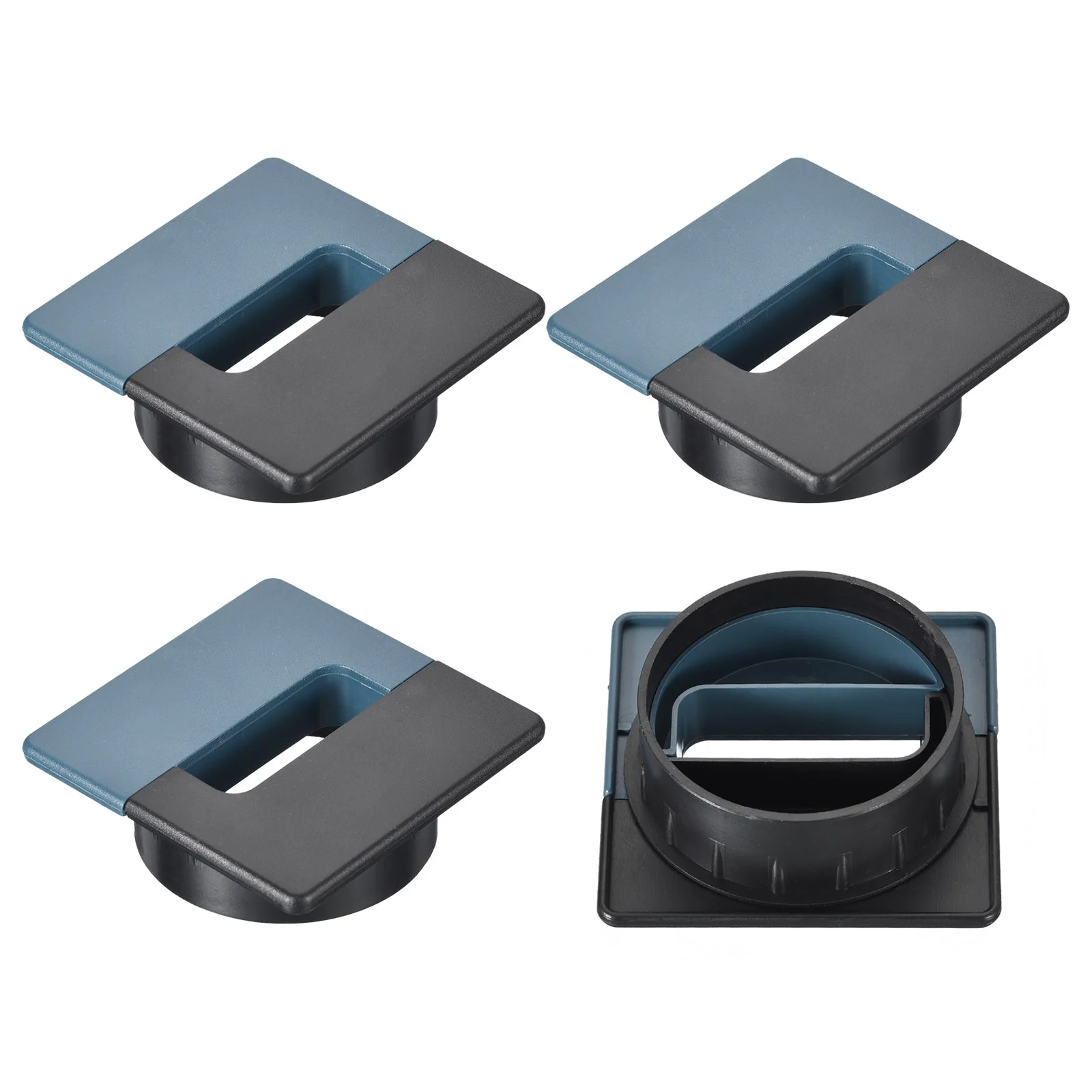 4Pcs Cable Hole Cover 2-3/8"(60mm) ABS Desk Cable Wire Cord Grommet, Black Blue