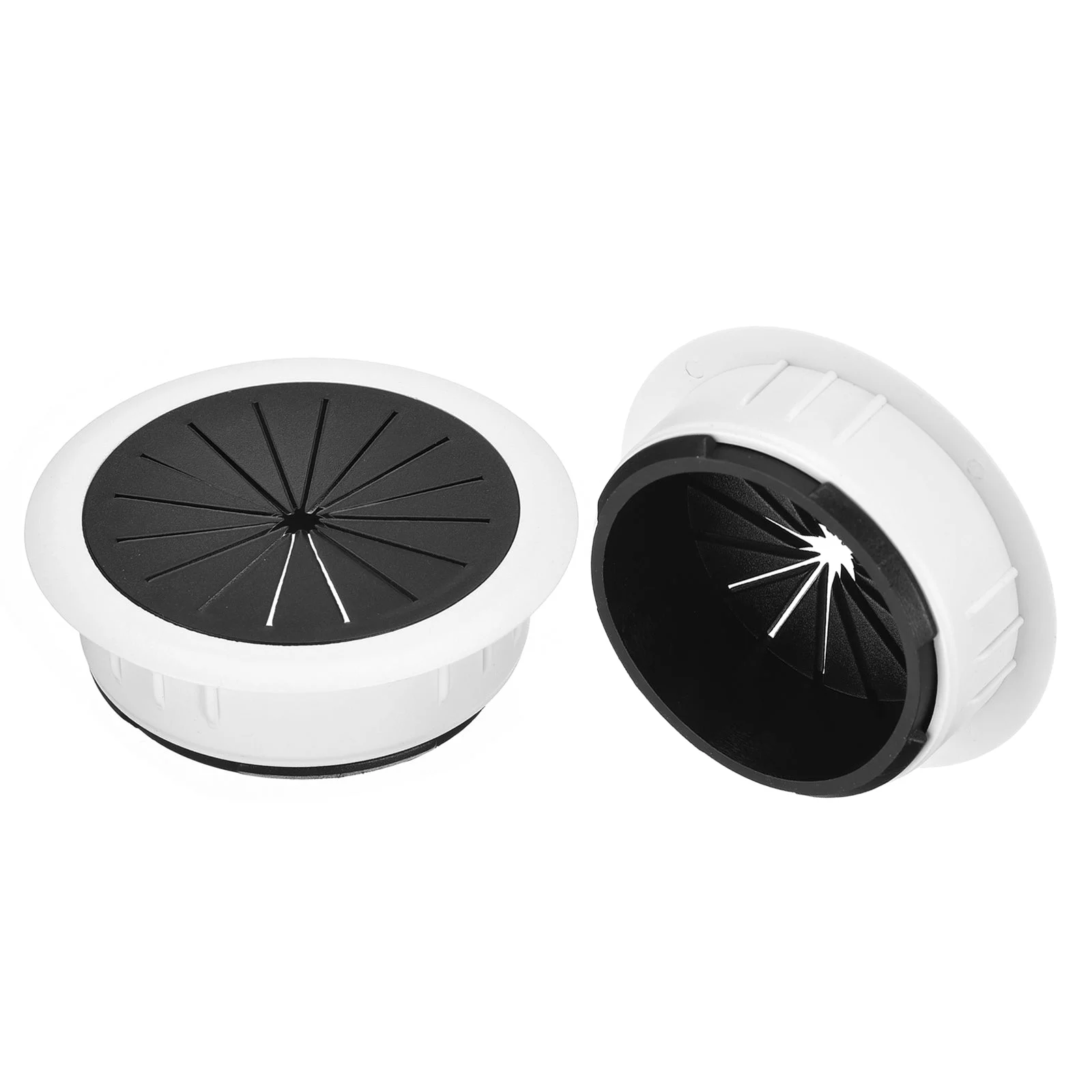 2Pcs 2-3/8"(60mm) Cable Hole Cover ABS Desk Cable Wire Cord Grommet, White