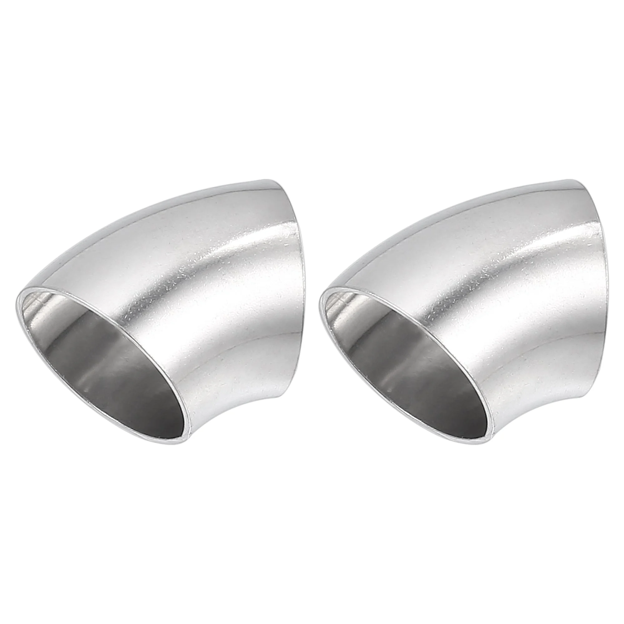 45 Degree Steel Exhaust Elbow Pipe Bend Tube Durable Modified Exhaust Elbow Pipe SS304 Stainless Steel Silver Tone (Set of 2)