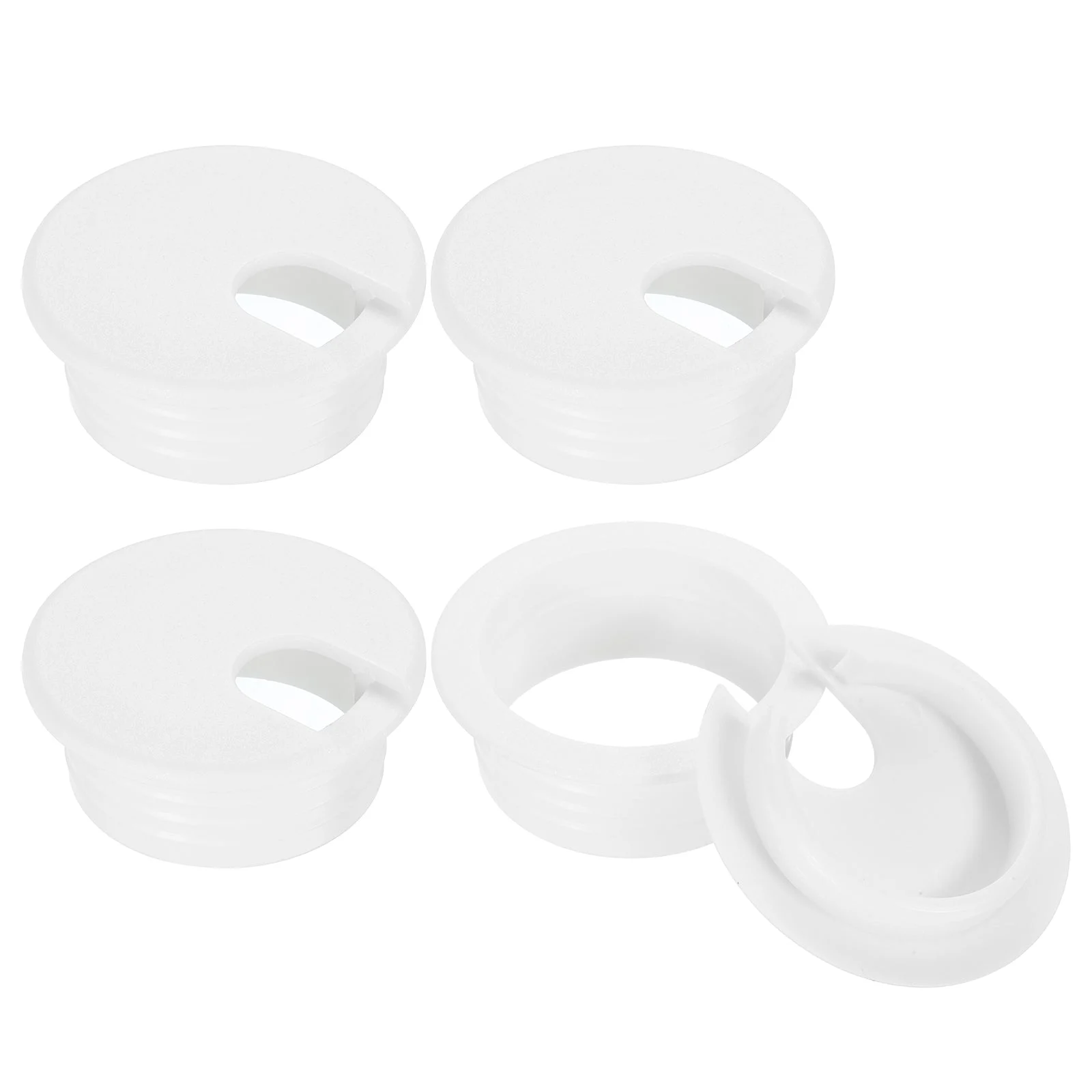 Cable Hole Cover, 4Pcs 38mm/1-1/2inch ABS Desk Cable Wire Cord Grommet Hole Cover for Office Computer Desk Wire Organizer, White