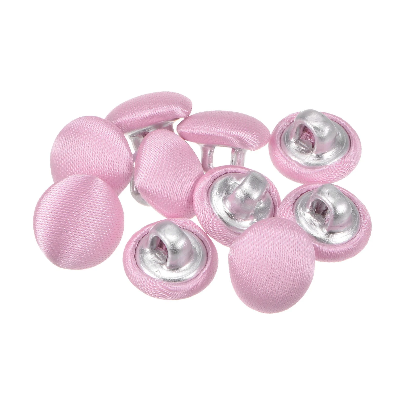 10pcs Fabric Cloth Covered Button 10mm Round Sewing Buttons, Pink
