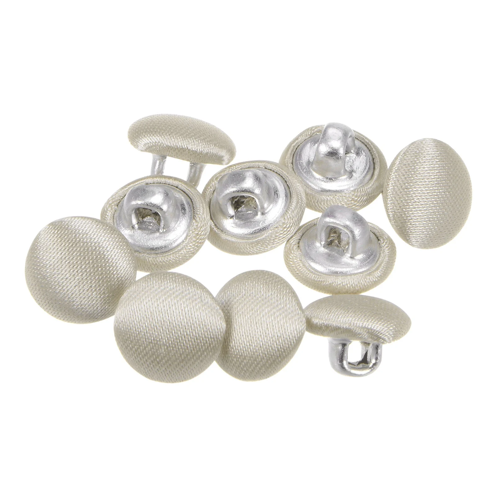 10pcs Fabric Cloth Covered Button 10mm Round Sewing Buttons, Yellow
