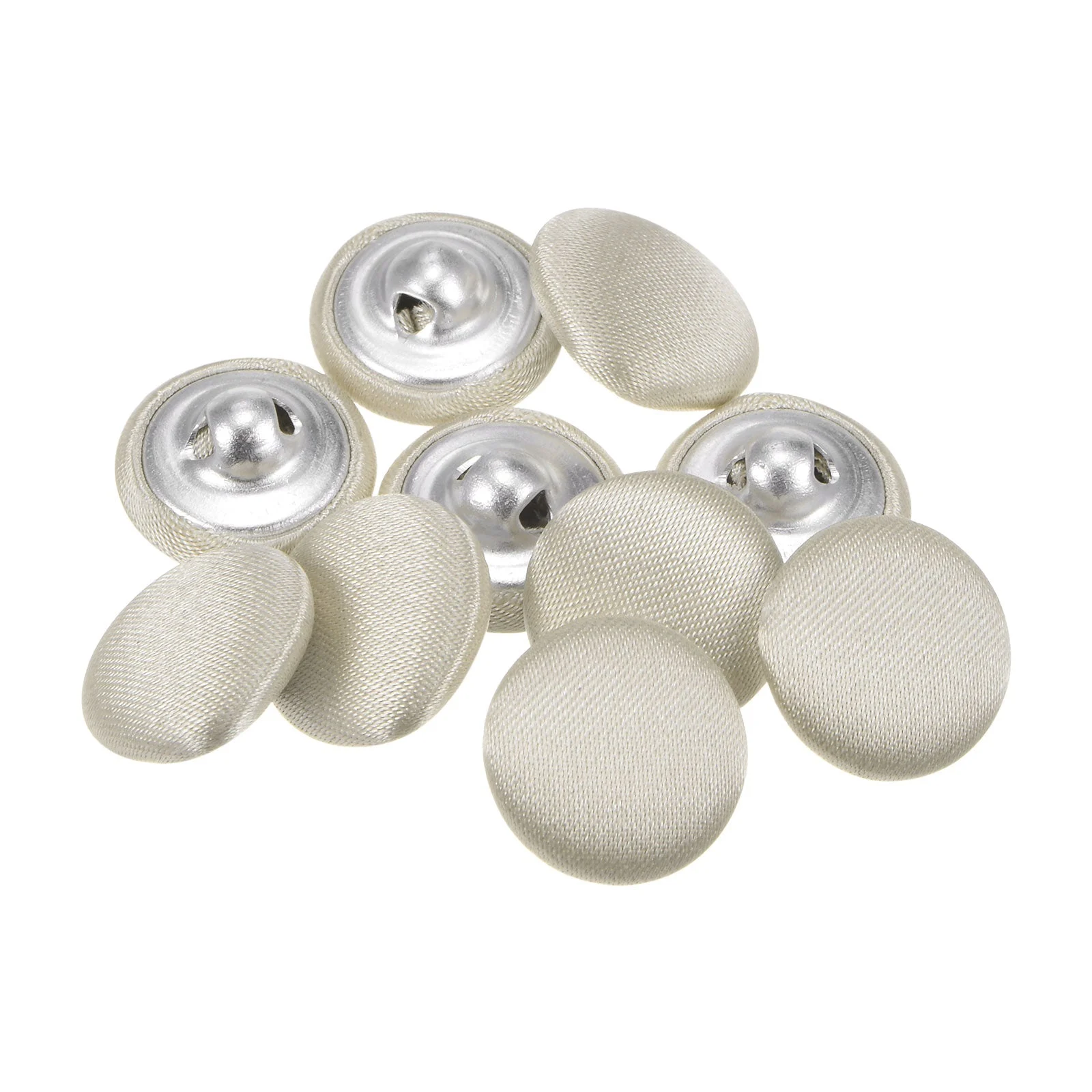 10pcs Fabric Cloth Covered Button 15mm Round Metal Sewing Buttons, Yellow