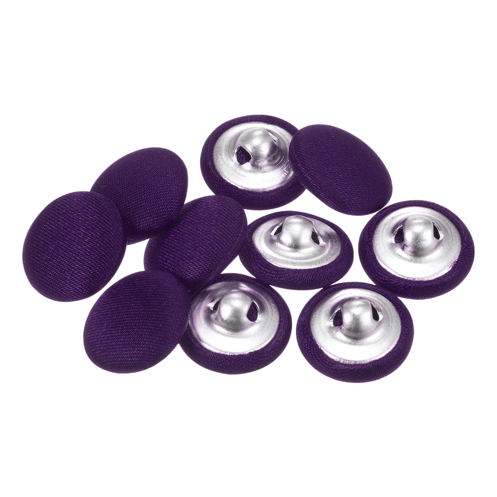 10pcs Fabric Cloth Covered Button 15mm Round Sewing Buttons Purple