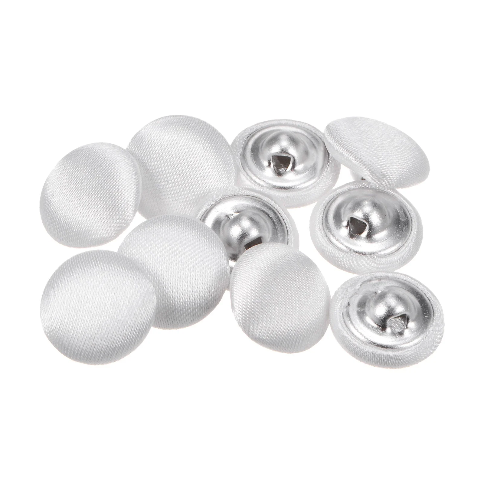 10pcs Fabric Cloth Covered Button 12.5mm Round Metal Sewing Buttons White