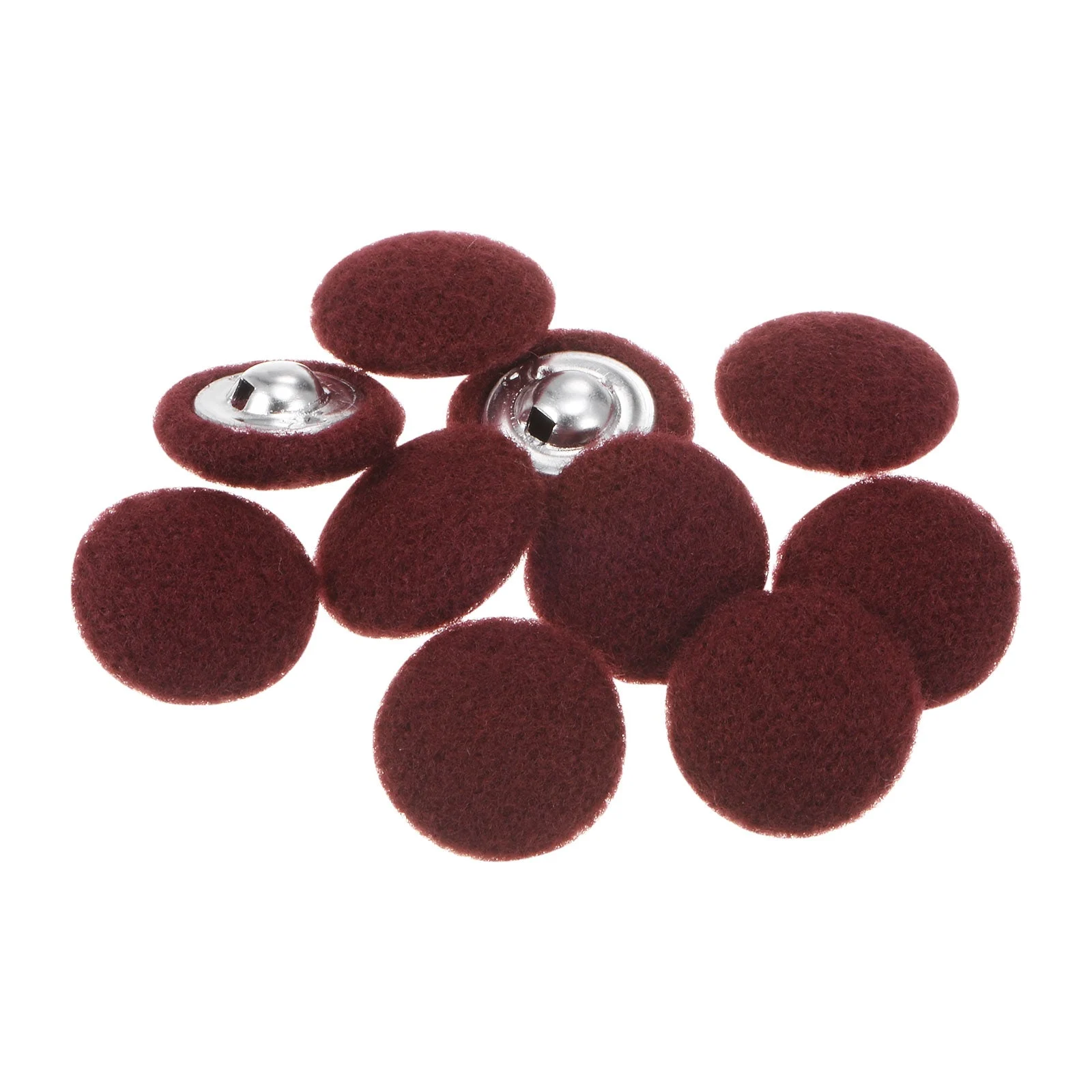 10pcs Fabric Cloth Covered Button 15mm Round Holes Sewing Buttons, Caramel