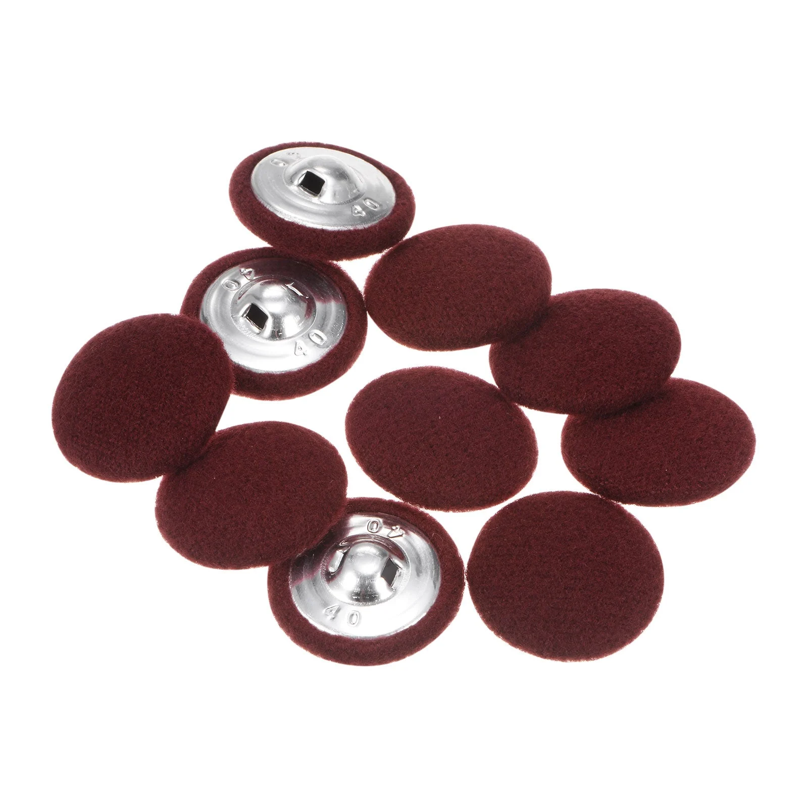 10pcs Fabric Cloth Covered Button 25mm Round Holes Sewing Buttons, Caramel