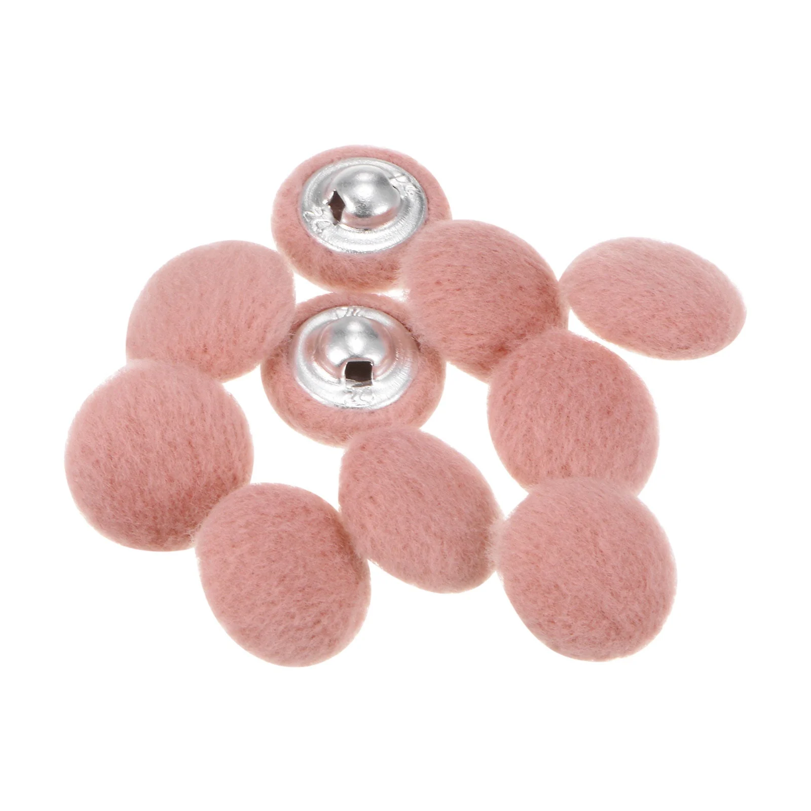 10pcs Fabric Cloth Covered Button 15mm Round Holes Sewing Buttons, Pink
