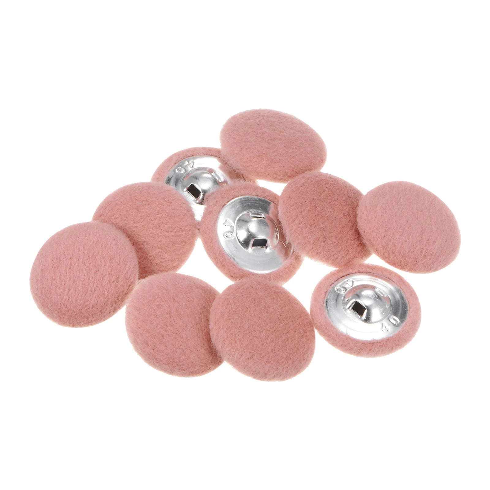 10pcs Fabric Cloth Covered Button 25mm Round Holes Sewing Buttons, Pink