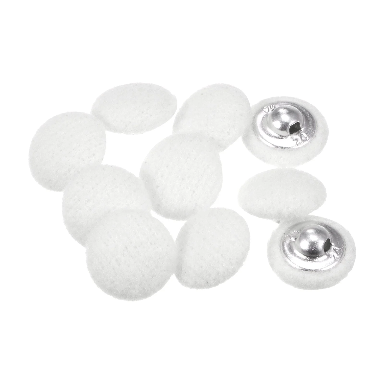 10pcs Fabric Cloth Covered Button 15mm Round Holes Sewing Buttons, White