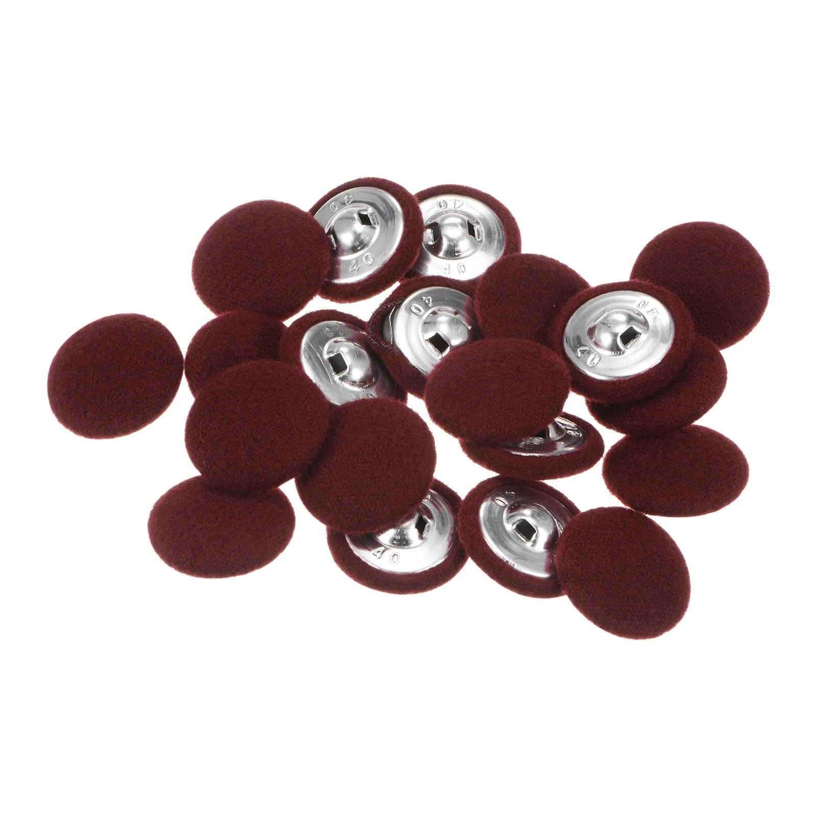20pcs Fabric Cloth Covered Button 25mm Round Holes Sewing Buttons, Caramel