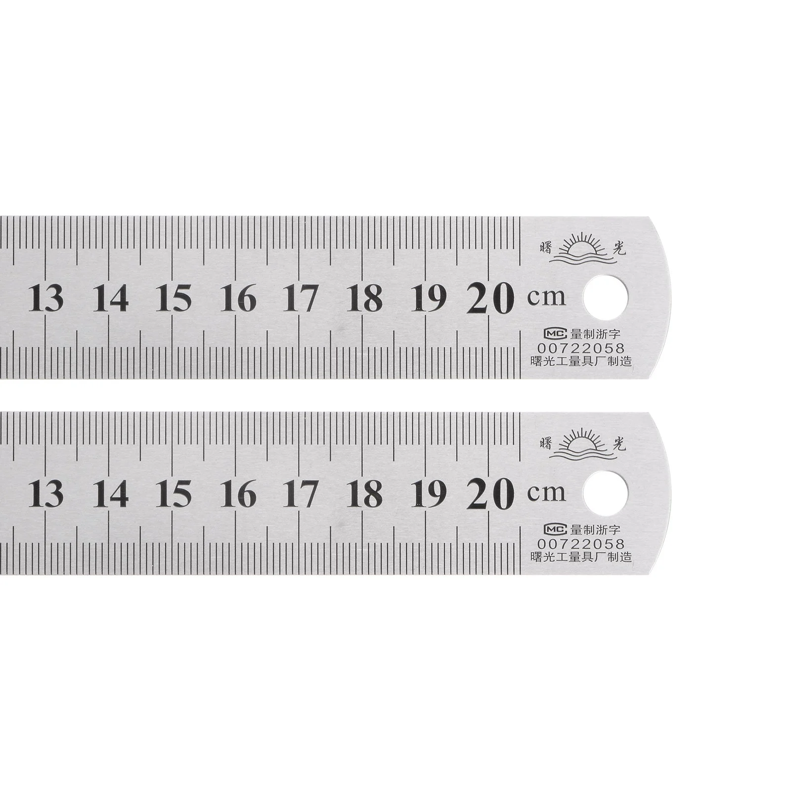 2Pcs Stainless Steel Ruler 8"x1/36"x1" Straight Edge Measuring Tools