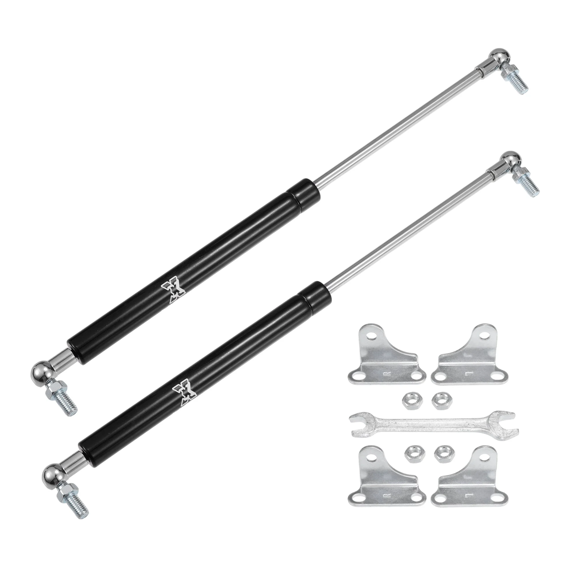 2 Pcs 15inch 35lb/156N Black Lift Support Gas Struts with Wrench for RV Car