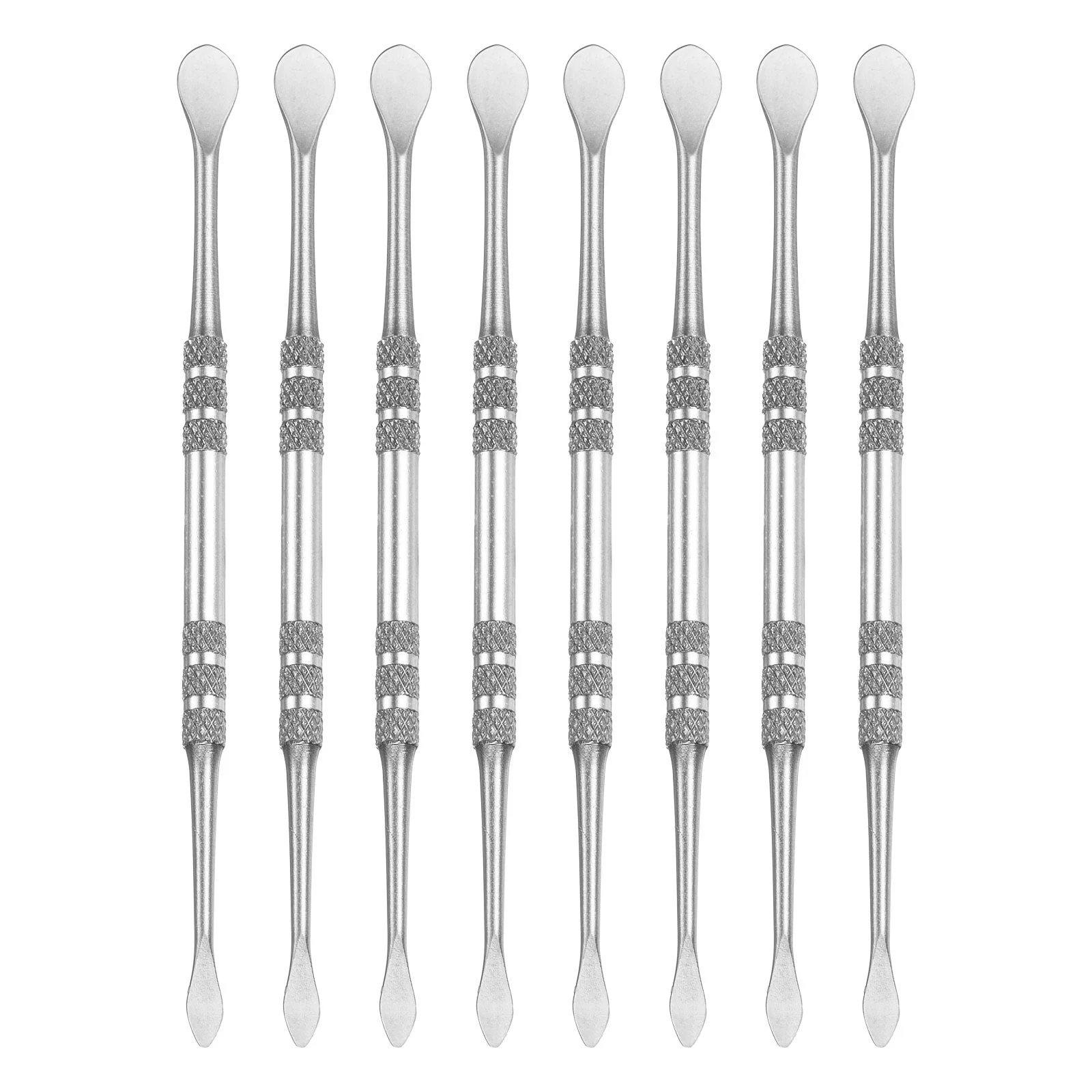 8 Pcs Wax Carving Tools 4.8" Double Ended Stainless Steel Wax & Clay Sculpting Wax Carvers Tools Modeling Spoon for Figures Clay Handmade Art Works, Silver Tone