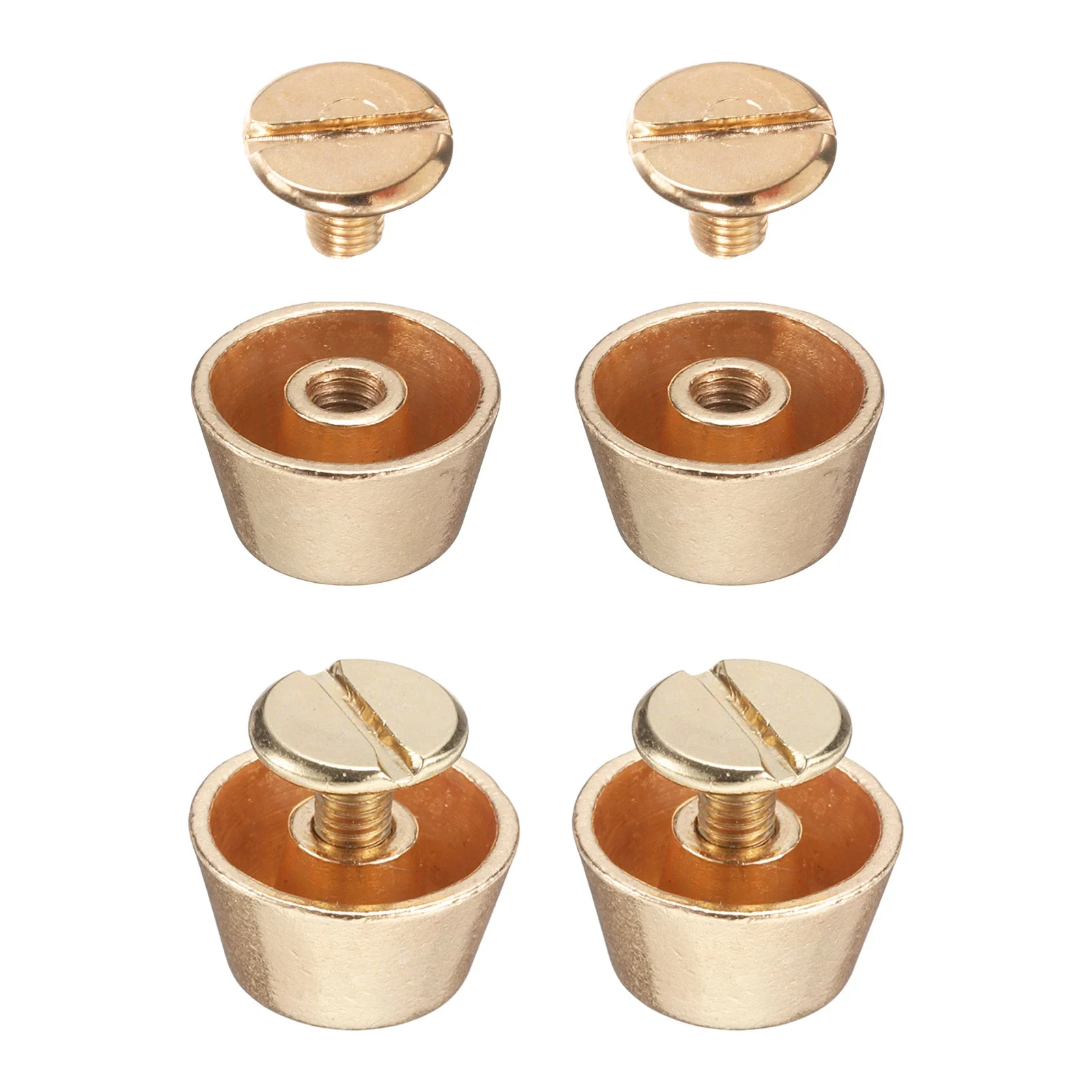 4 Set Rivets Stud Handbag Purse Feet 1/2" Flat Head for Leather Bag DIY Gold