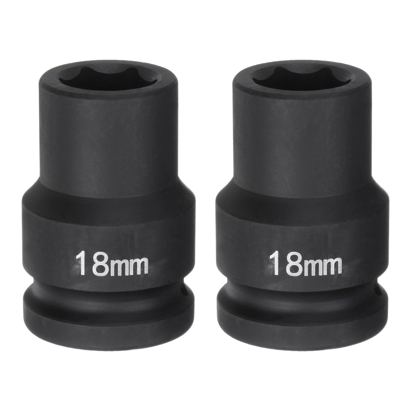 2pcs 6-Point Impact Socket 3/4" Drive 18mm Metric 40Cr Impact Socket