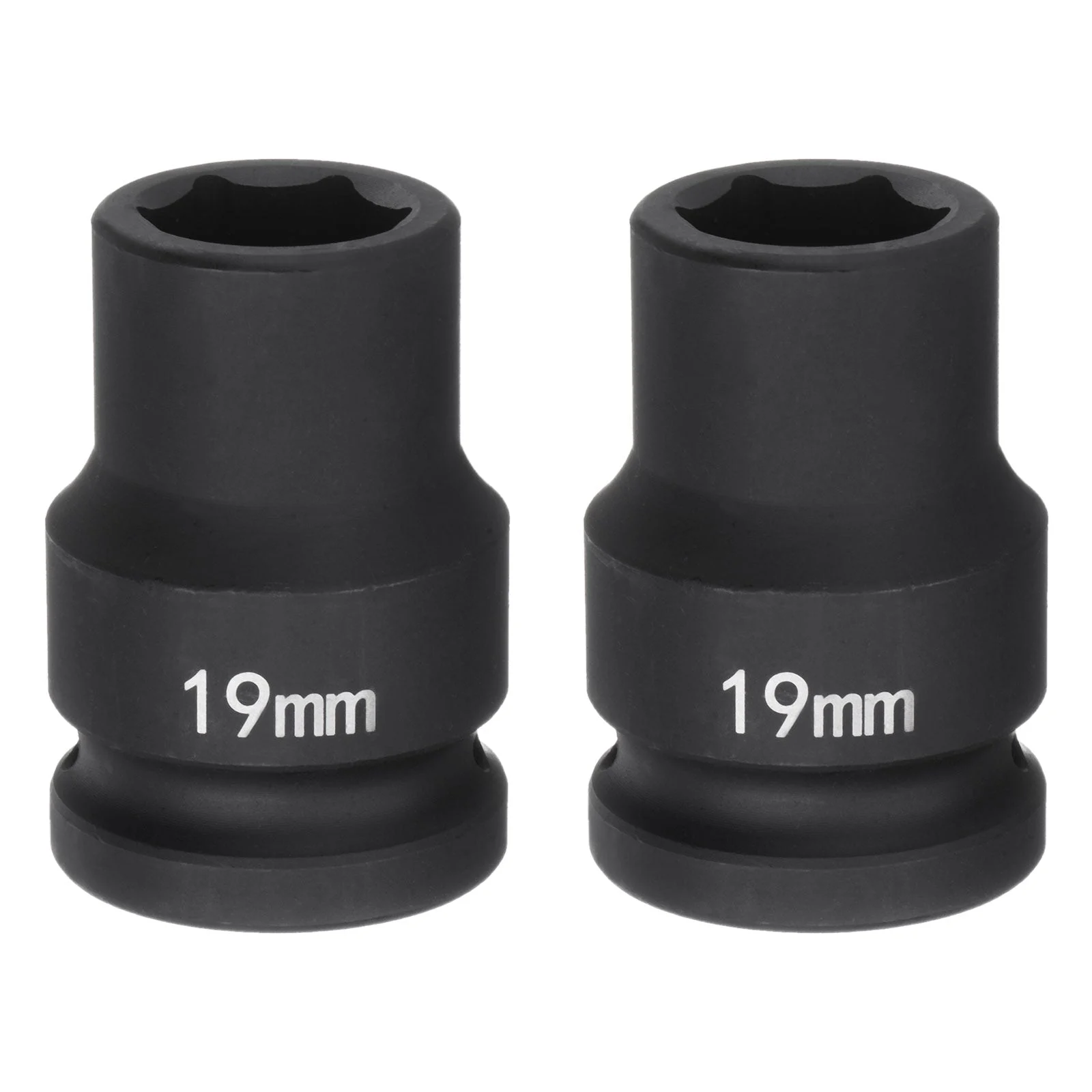 2pcs 6-Point Impact Socket 3/4" Drive 19mm Metric 40Cr Impact Socket