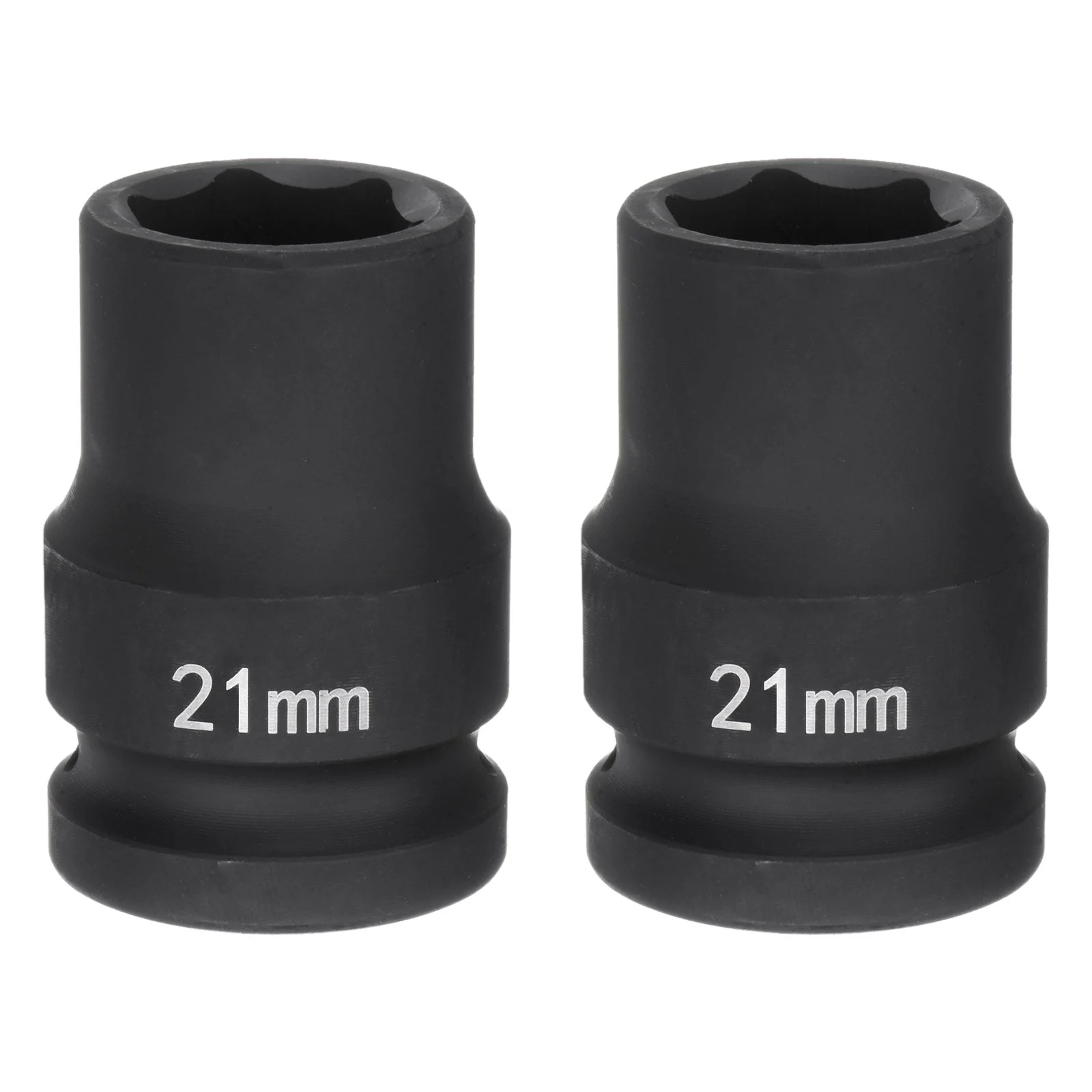 2pcs 6-Point Impact Socket 3/4" Drive 21mm Metric 40Cr Alloy Steel Spindle Axle Nut Impact Socket