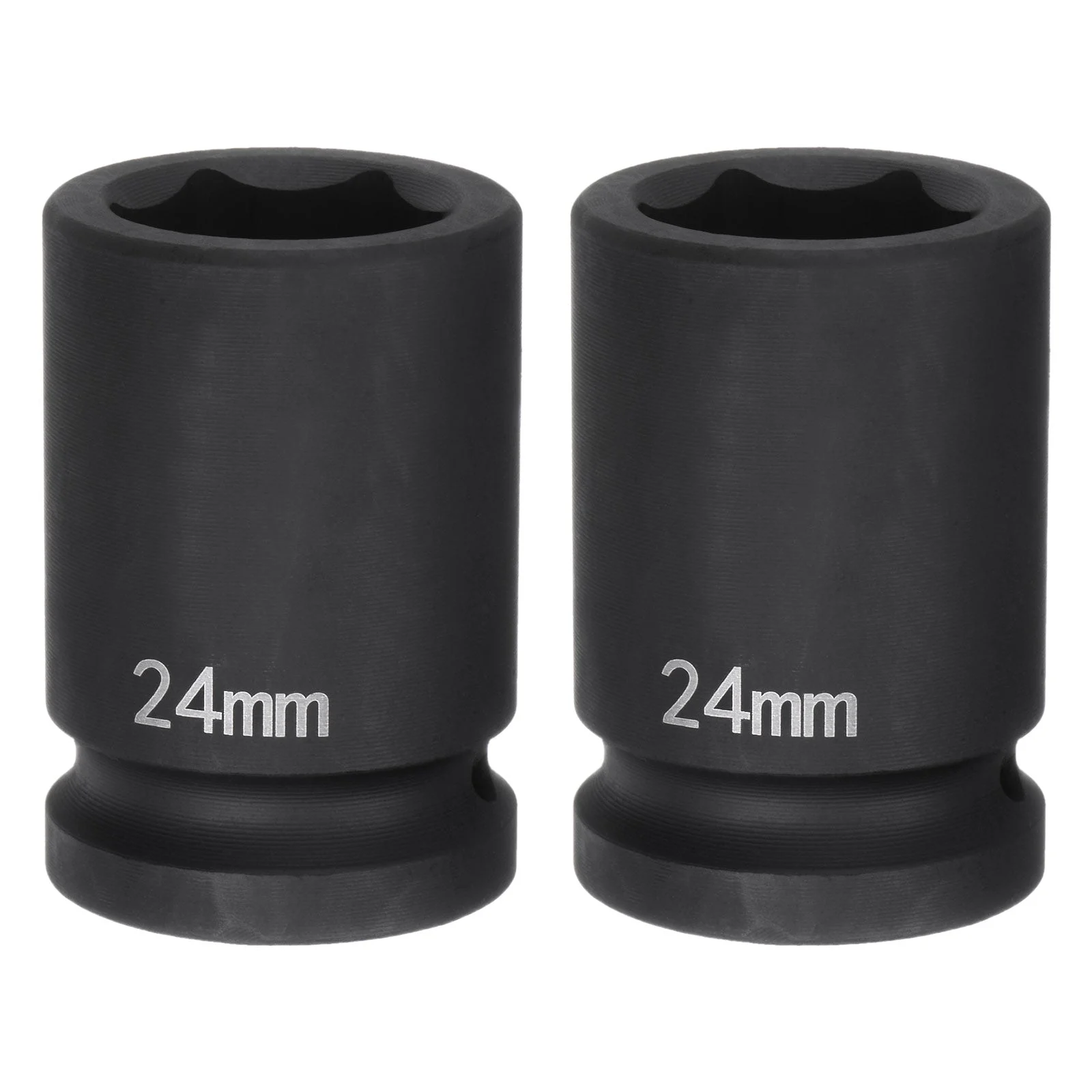 2pcs 6-Point Impact Socket 3/4" Drive 24mm Metric 40Cr Impact Socket