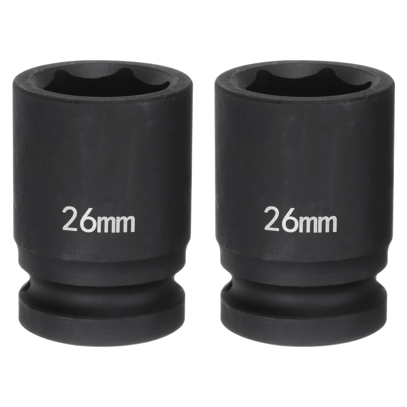 2pcs 6-Point Impact Socket 3/4" Drive 26mm Metric 40Cr Impact Socket