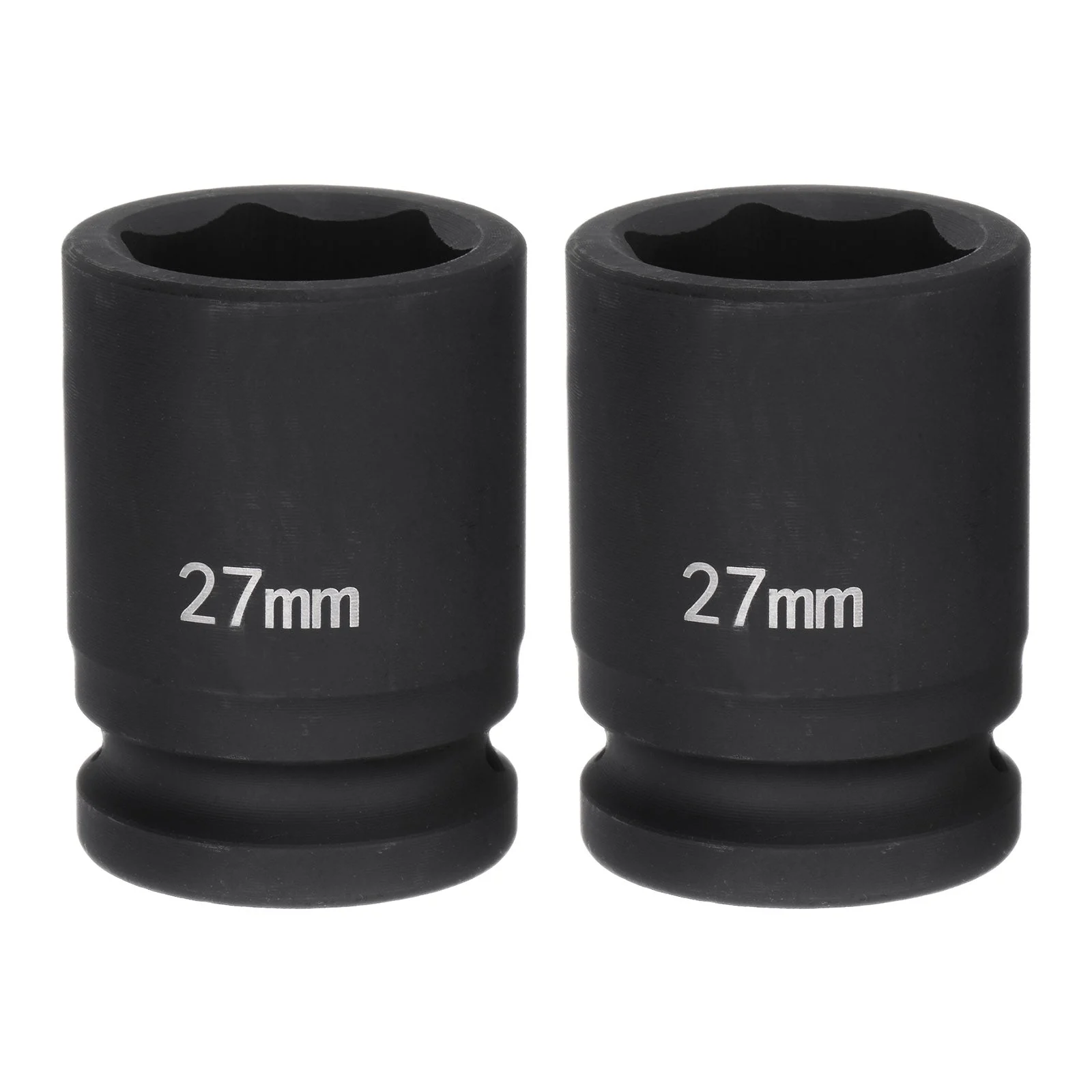 2pcs 6-Point Impact Socket 3/4" Drive 27mm Metric 40Cr Impact Socket
