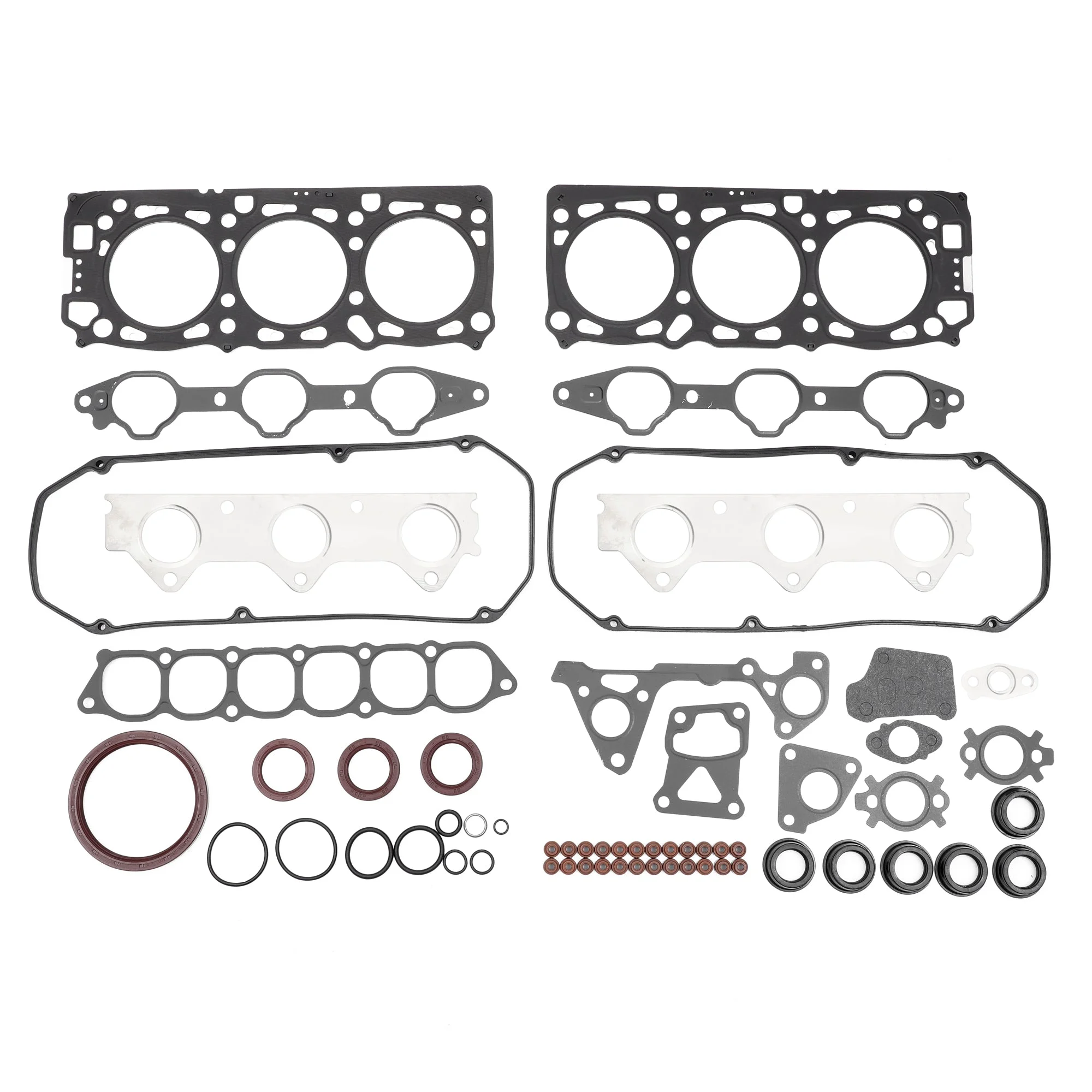 Cylinder Head Gasket Kit Engine Valve Gasket Set No.MD973444 for Mitsubishi 6G72(V43W)24V Rubber, Metal Black
