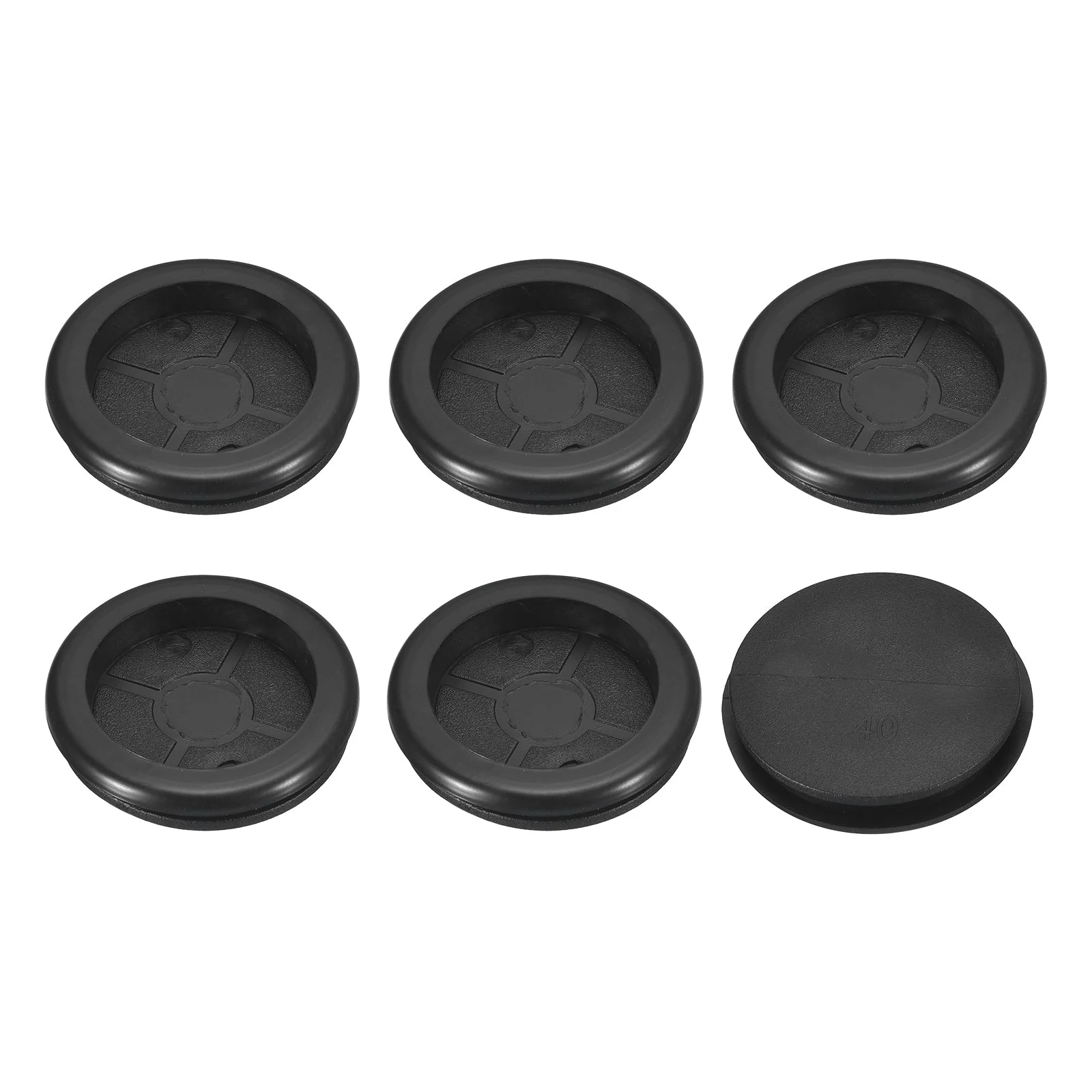 6Pcs Single Sided Rubber Grommets 1-5/8" (40mm) Drill Hole, 1-1/4" (33mm) ID