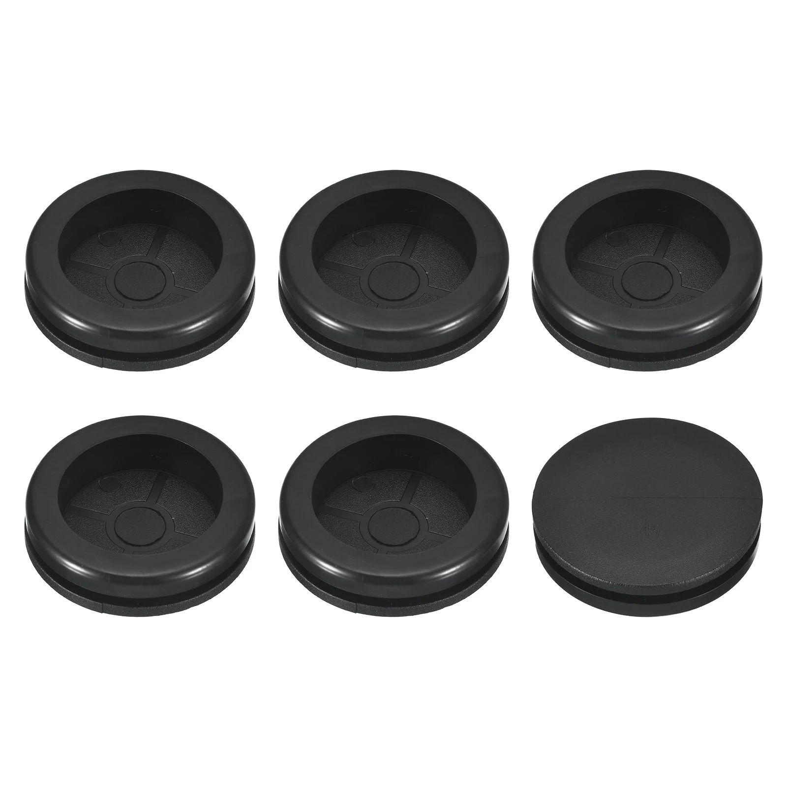 6Pcs Single Sided Rubber Grommets 1-6/8" (45mm) Drill Hole, 1-2/4" (38mm) ID