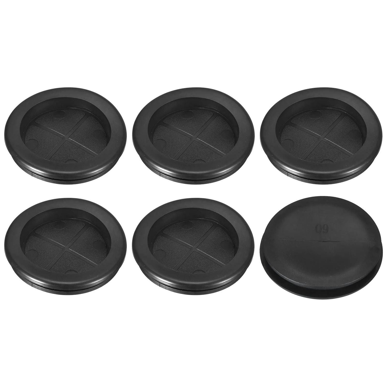 6Pcs Single Sided Rubber Grommets 2-3/8" (60mm) Drill Hole, 2" (52mm) ID