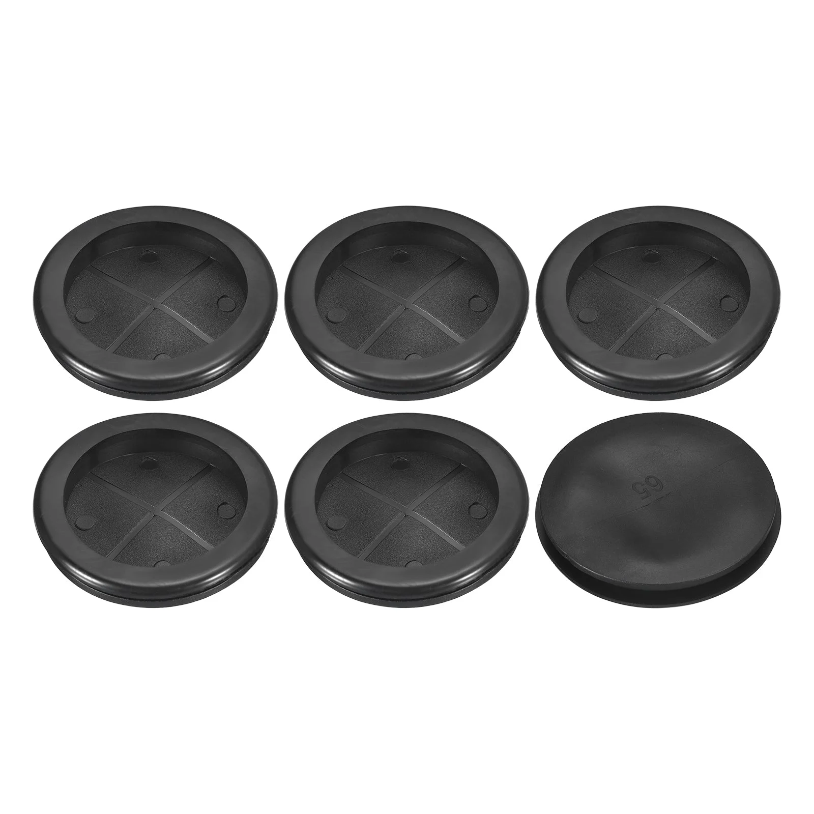 6Pcs Single Sided Rubber Grommets 2-4/8" (65mm) Drill Hole, 2-1/4" (56mm) ID