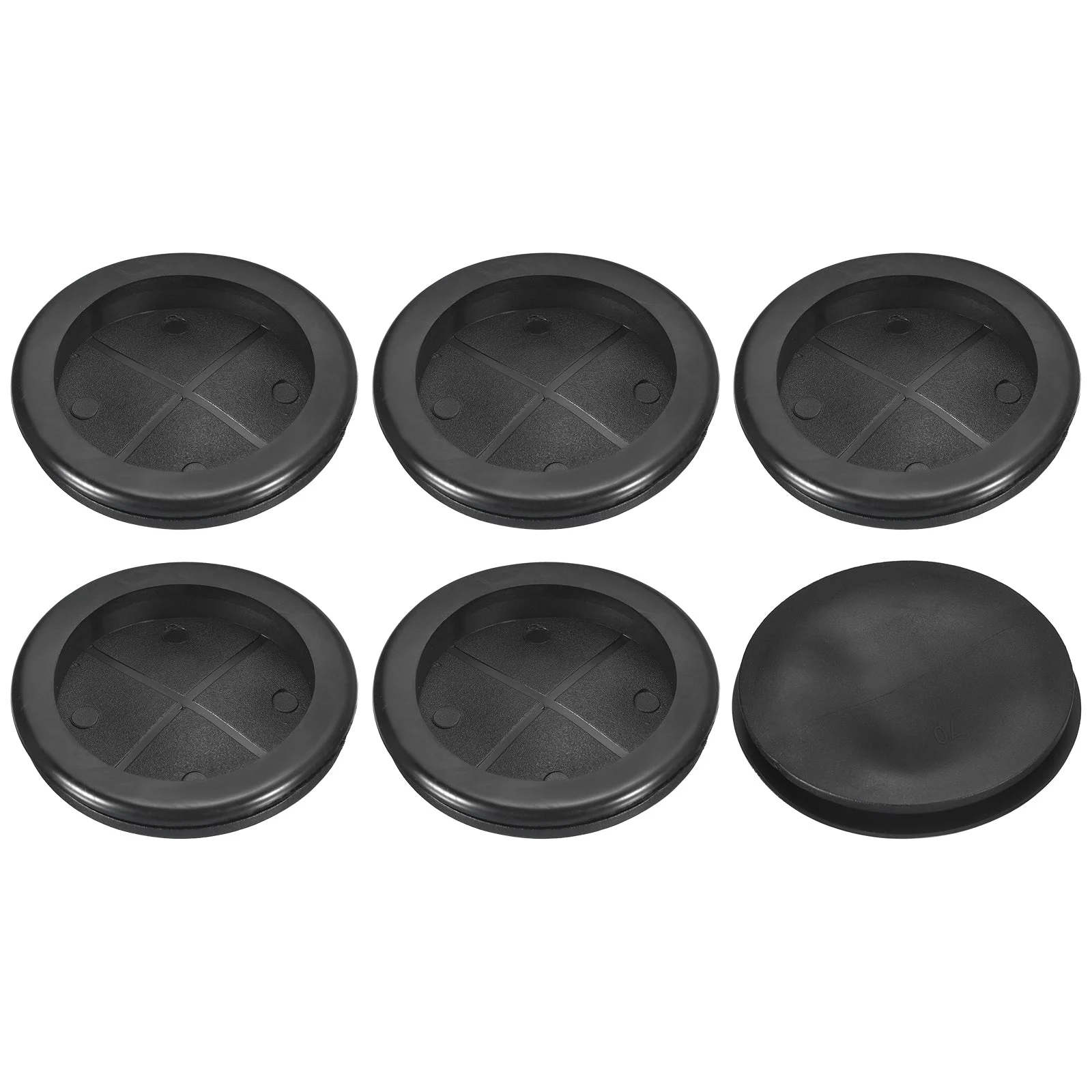 6Pcs Single Sided Rubber Grommets 2-6/8" (70mm) Drill Hole, 2-2/4" (61mm) ID
