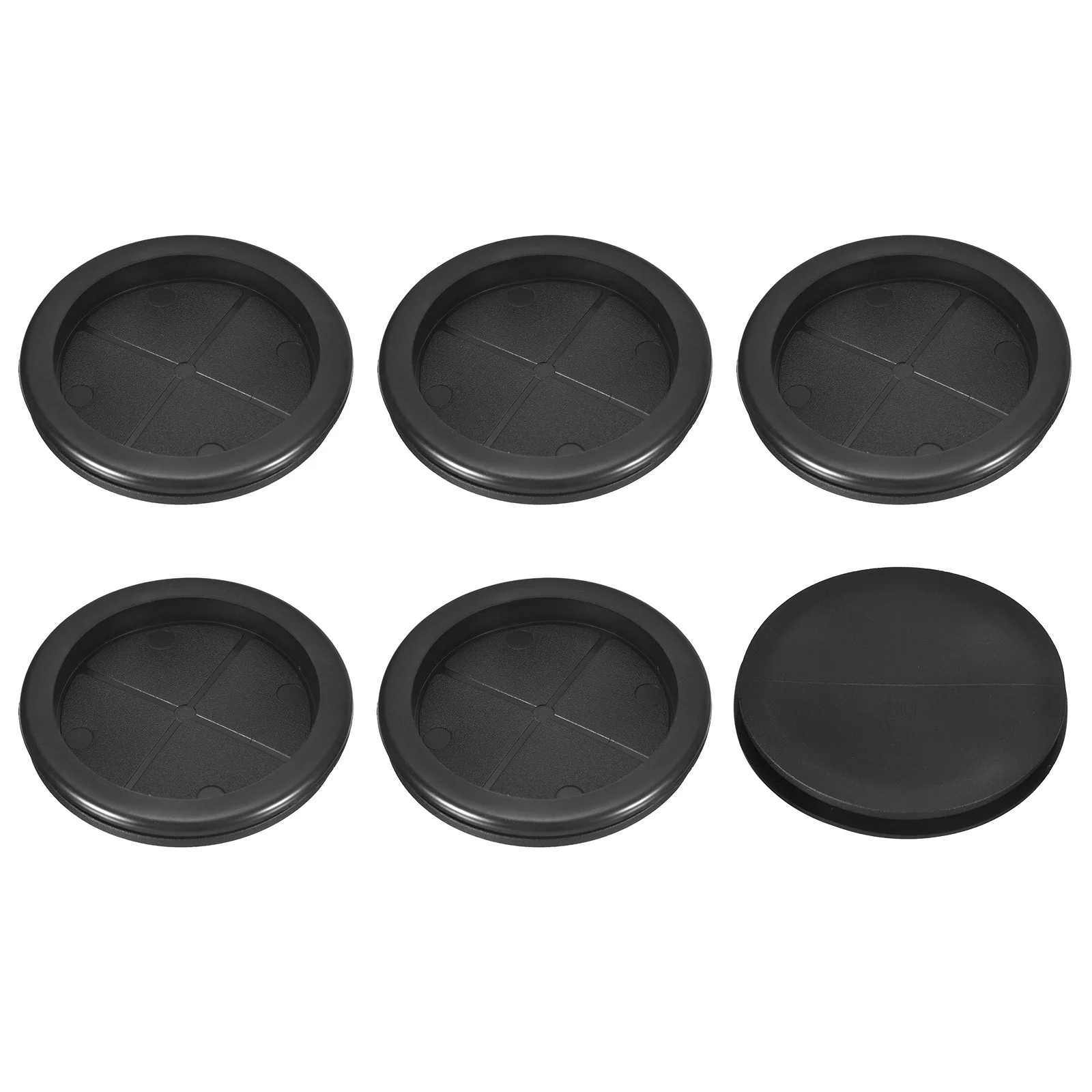6Pcs Single Sided Rubber Grommets 3-1/8" (80mm) Drill Hole, 2-3/4" (70mm) ID