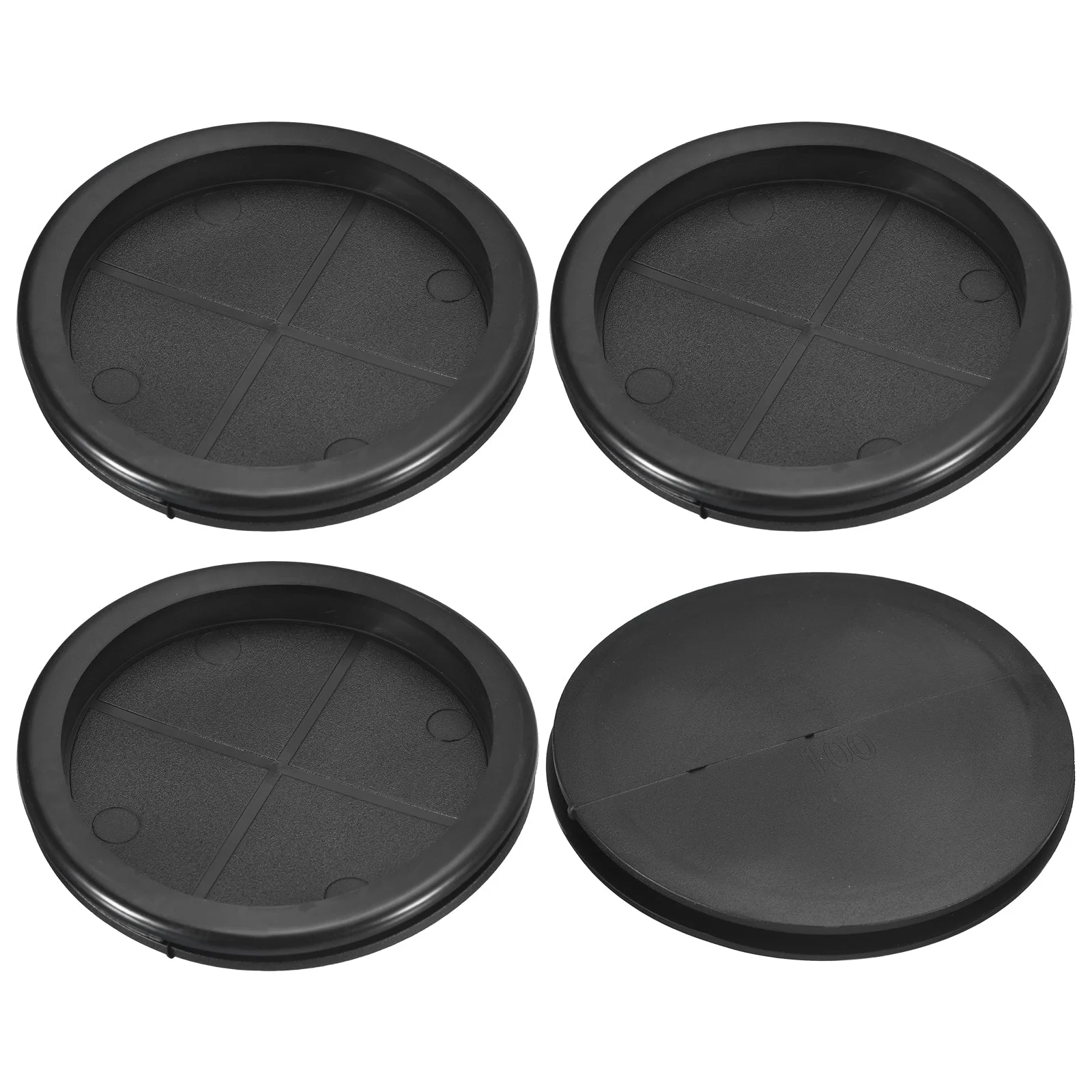 4Pcs Single Sided Rubber Grommets 4" (100mm) Drill Hole 3-2/4" (91mm) ID