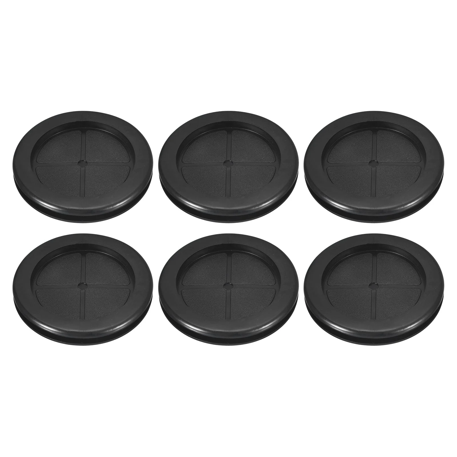 6Pcs Double Sided Rubber Grommets 2-3/8" (60mm) Drill Hole, 2" (50mm) ID