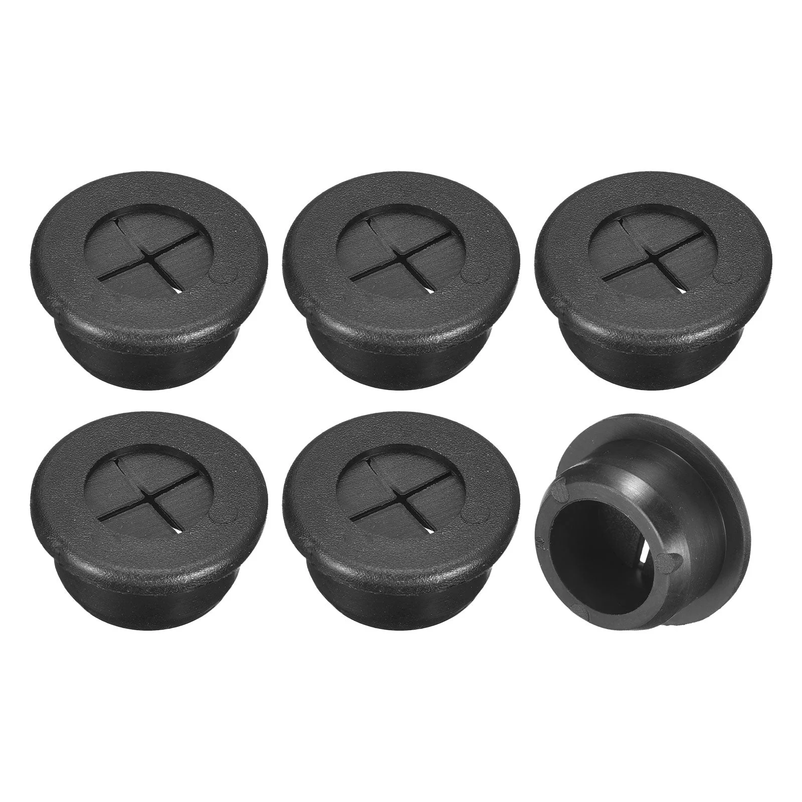 6 Pcs Cable Cord Grommet, 13/16 Inch Desk Grommet Flexible Rubber Grommets