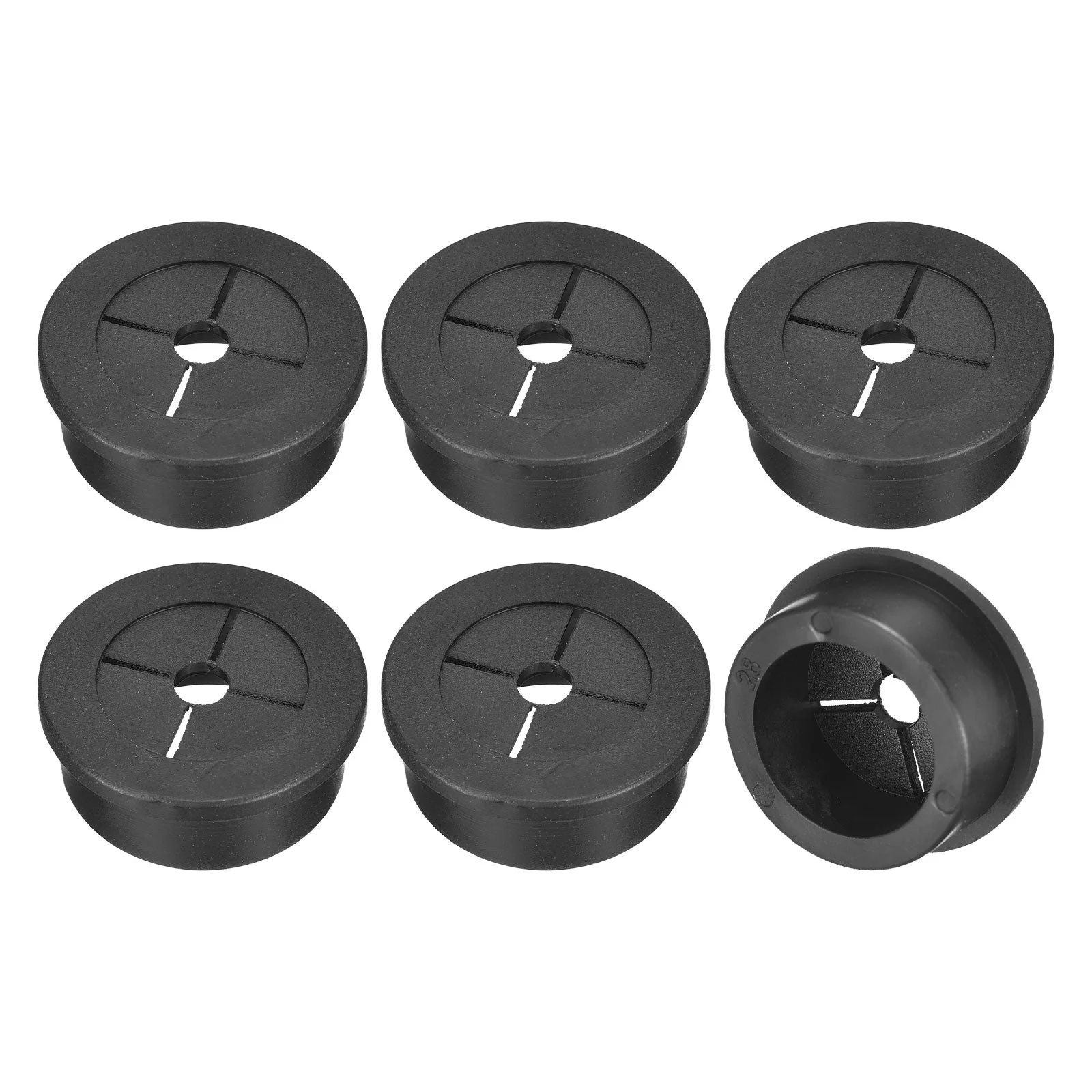 6Pcs Cable Cord Grommet 1-1/8 Inch Desk Grommet Flexible Rubber Grommets