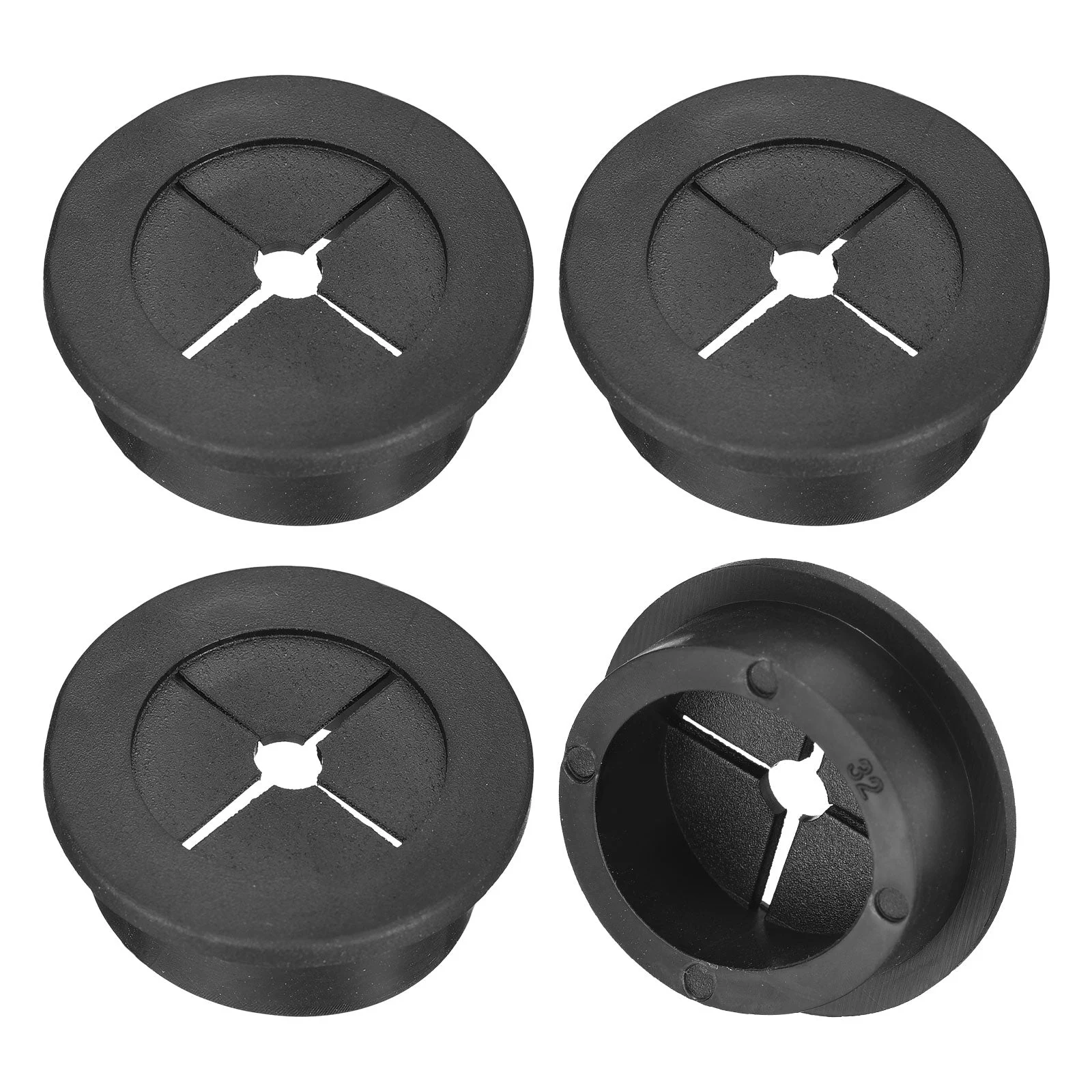 4Pcs Cable Cord Grommet 1-1/4 Inch Desk Grommet Flexible Rubber Grommets