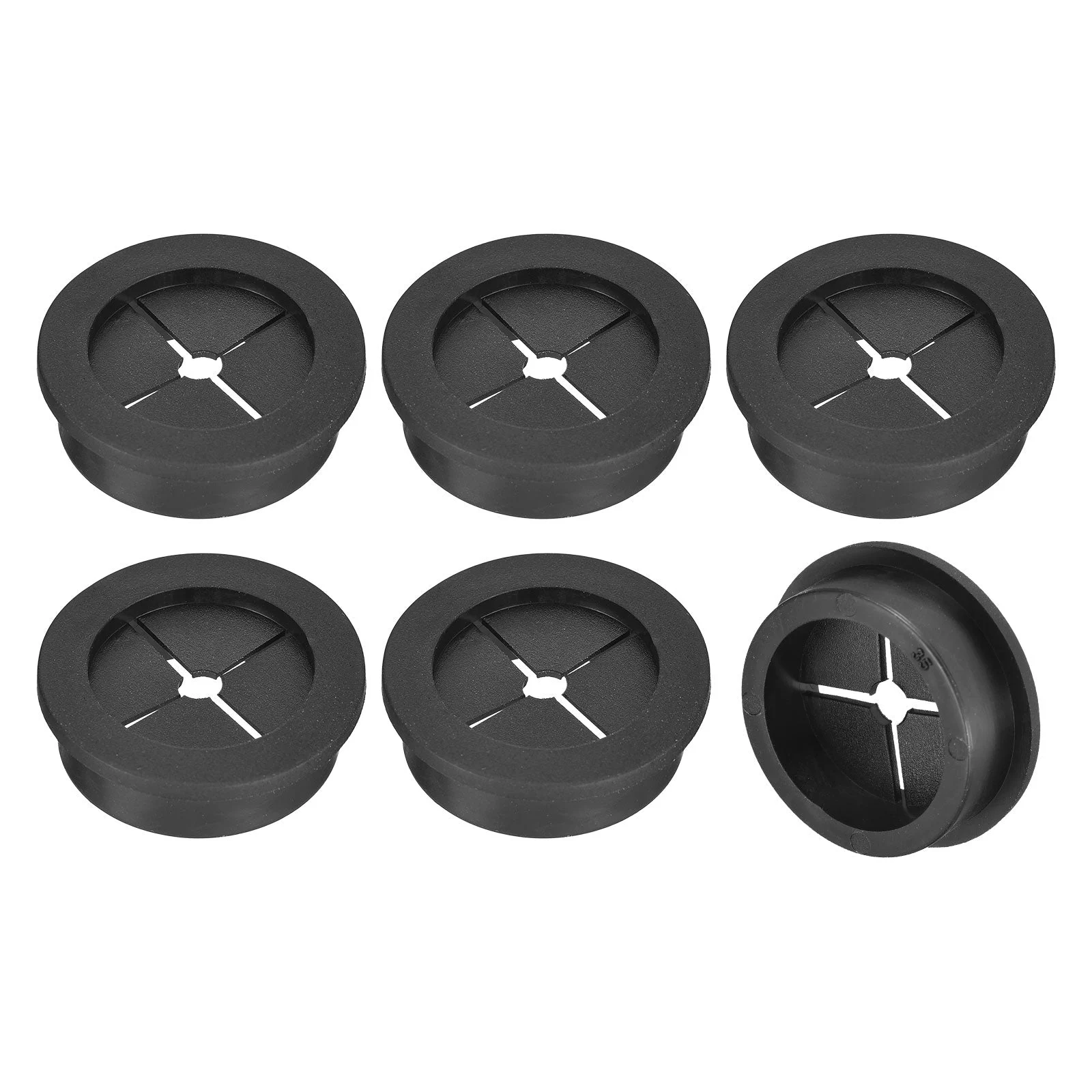 6 Pcs Cable Cord Grommet 1-3/8 Inch Desk Grommet Flexible Rubber Grommets