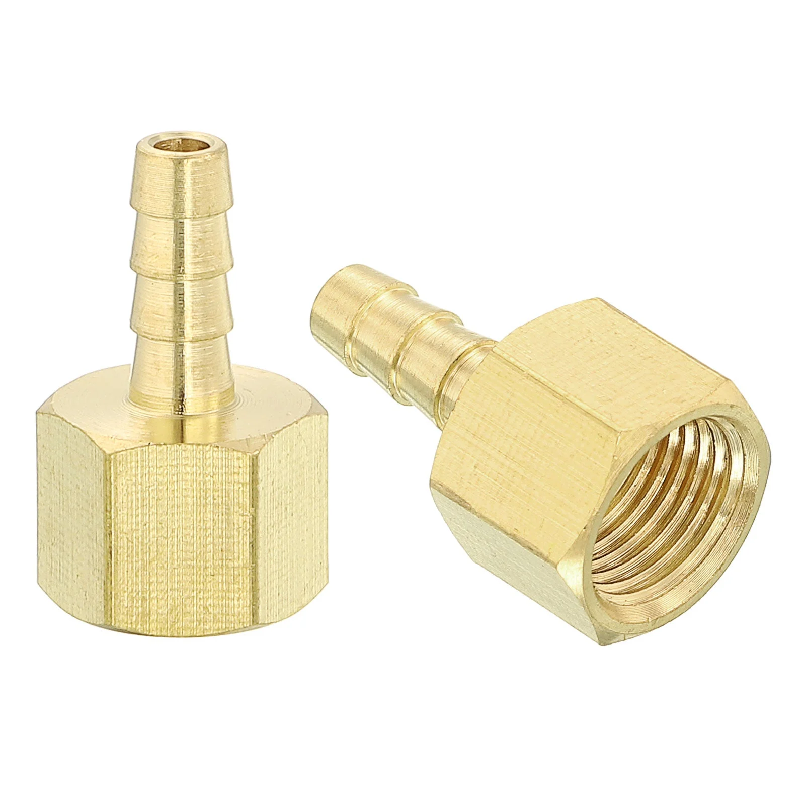 2 Pcs Brass Hose Barb Fitting, 1/8" Barb x 1/8" NPT Female Hose Connector